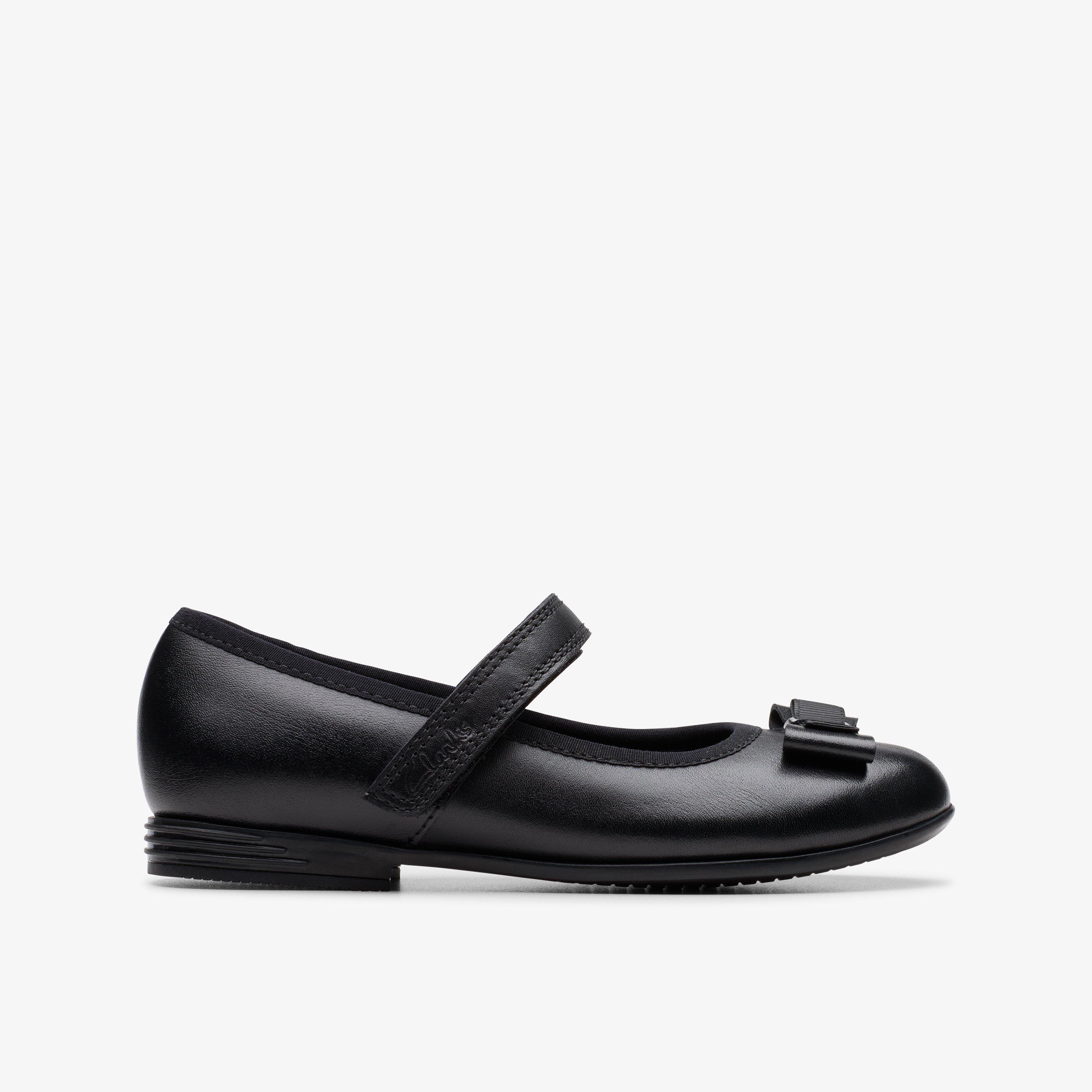 Finja Tap Kid Black Leather Mary Jane Riptape School Shoes, view 1 of 6