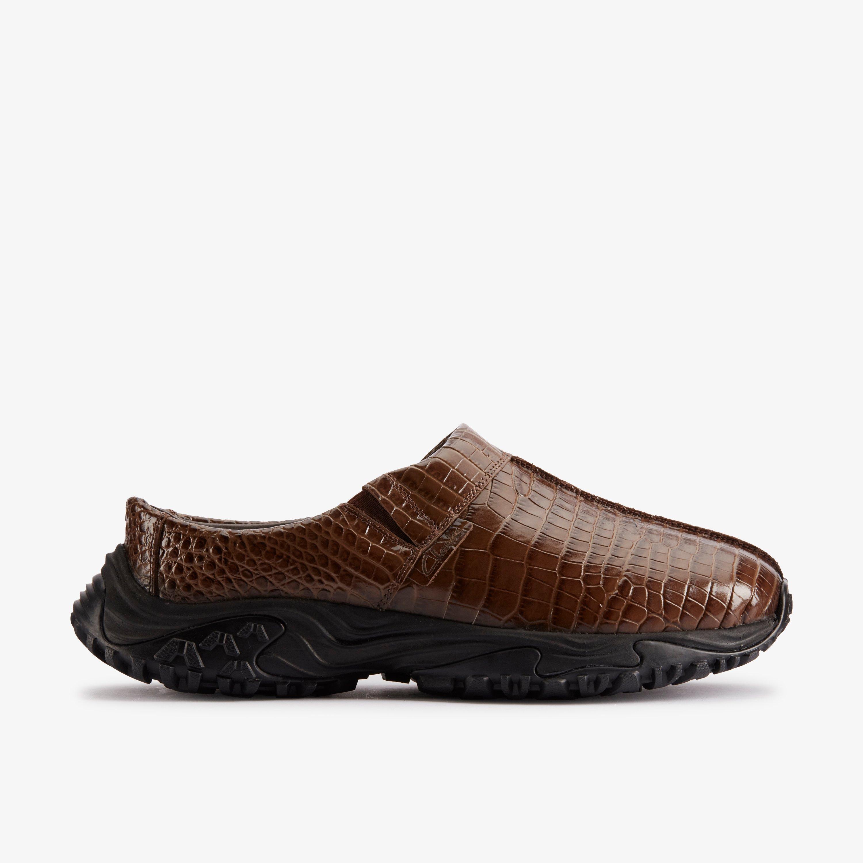 Womens Martine Rose Clog 1 Brown Crocodile Leather | Clarks