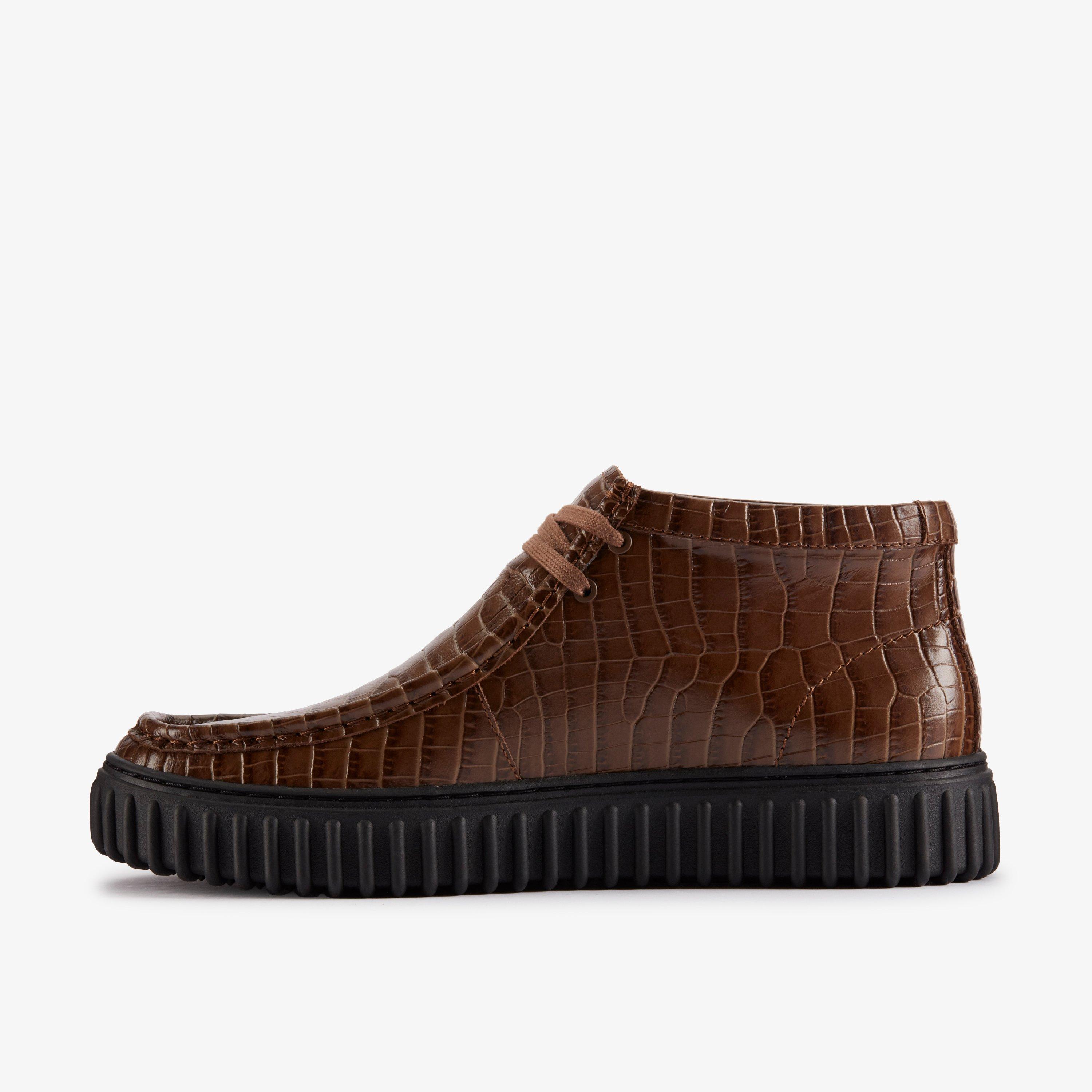 Martine Rose Torhill Hi Brown Crocodile Leather | Clarks
