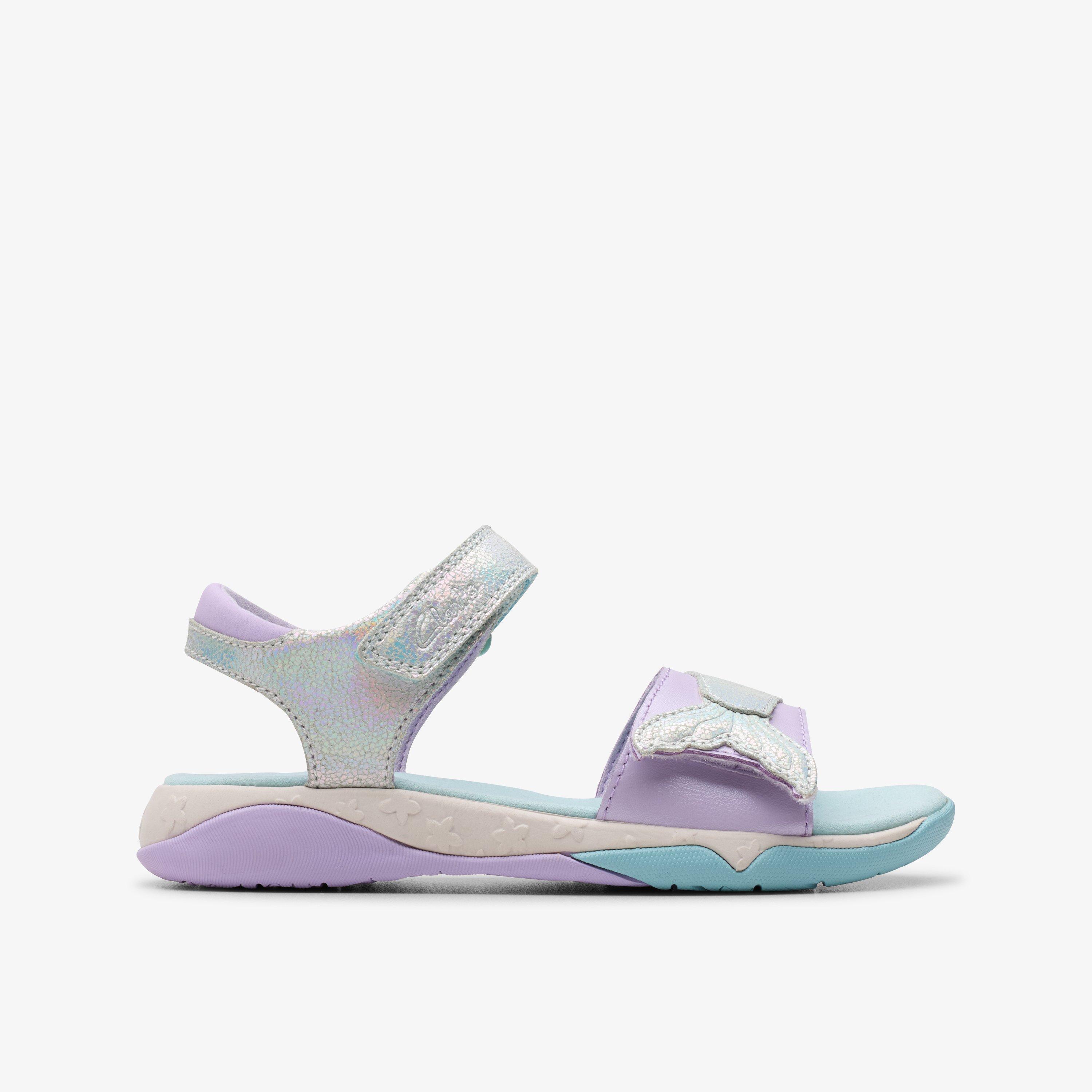 Osian Spark Kid Purple Metallic Flat Sandals, view 1 of 7