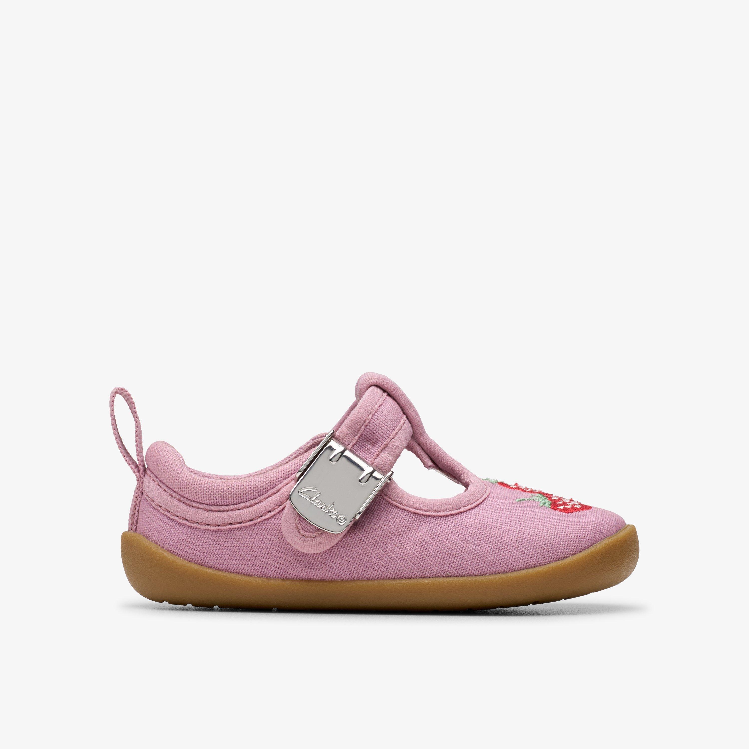 Roamer Grow Toddler Pink Canvas Pre Walker T Bar Shoes, view 1 of 6