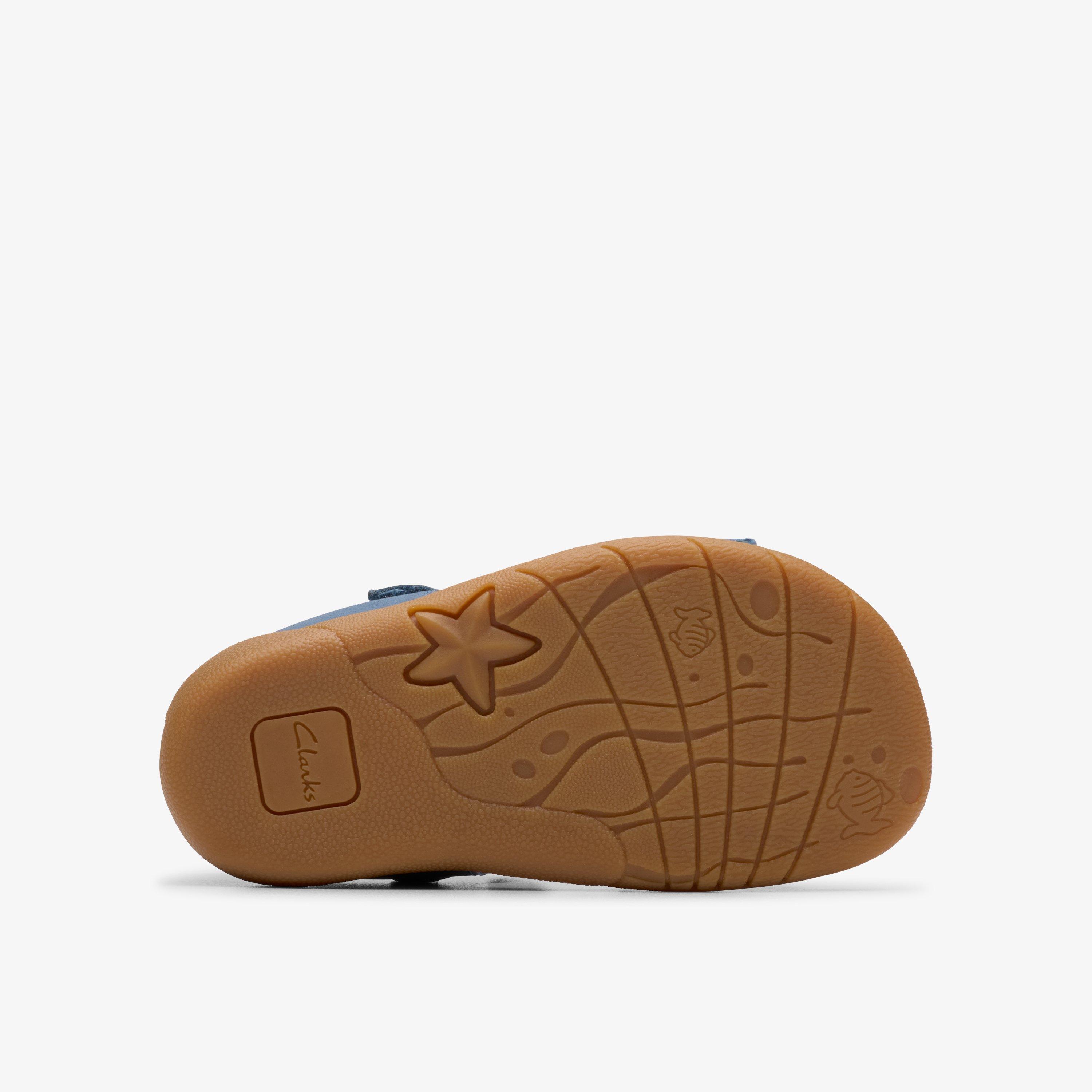 Zora Berry Toddler Blue Flat Sandals Riptape, view 5 of 8