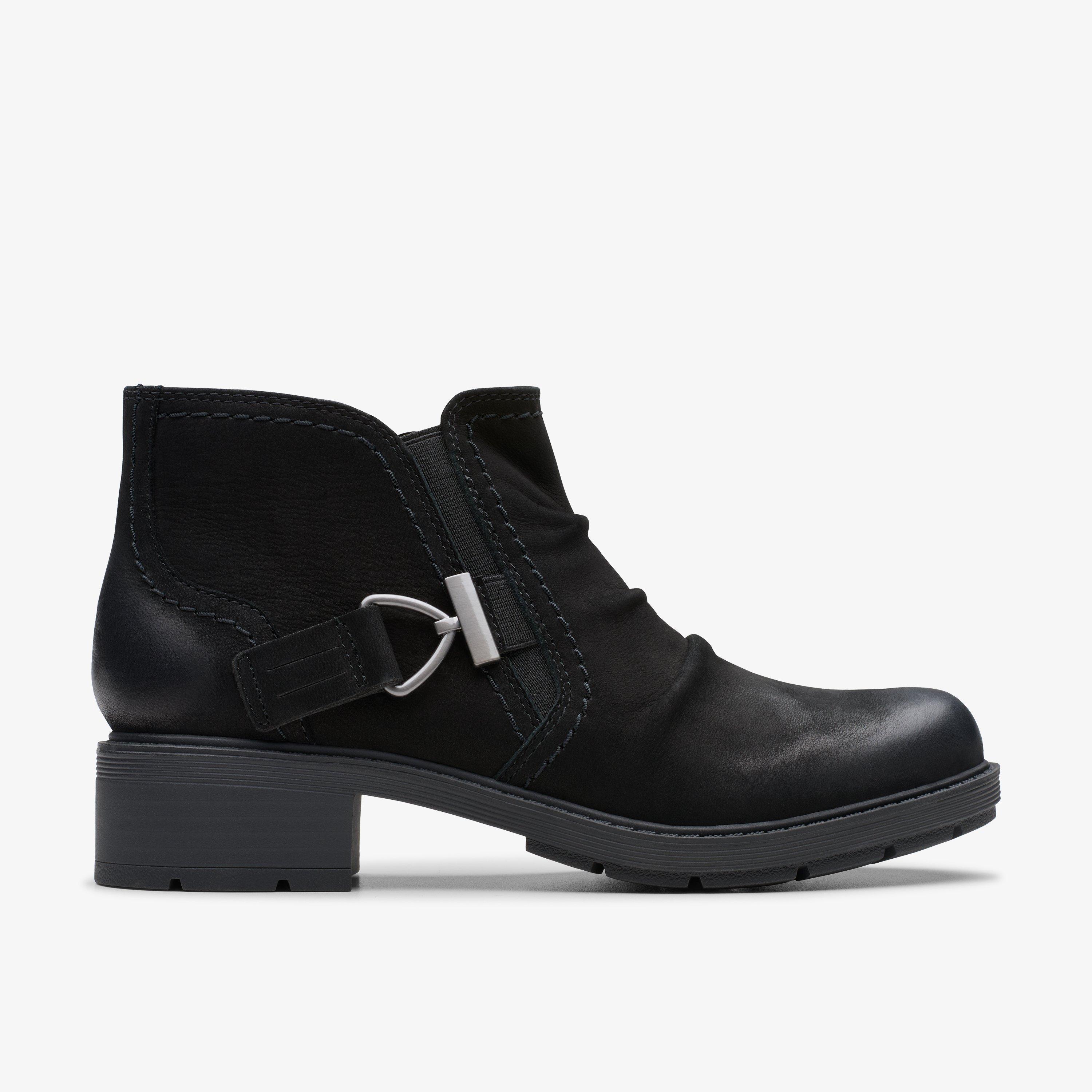 Hearth Clara Black Nubuck Ankle Boots Heels, view 1 of 6
