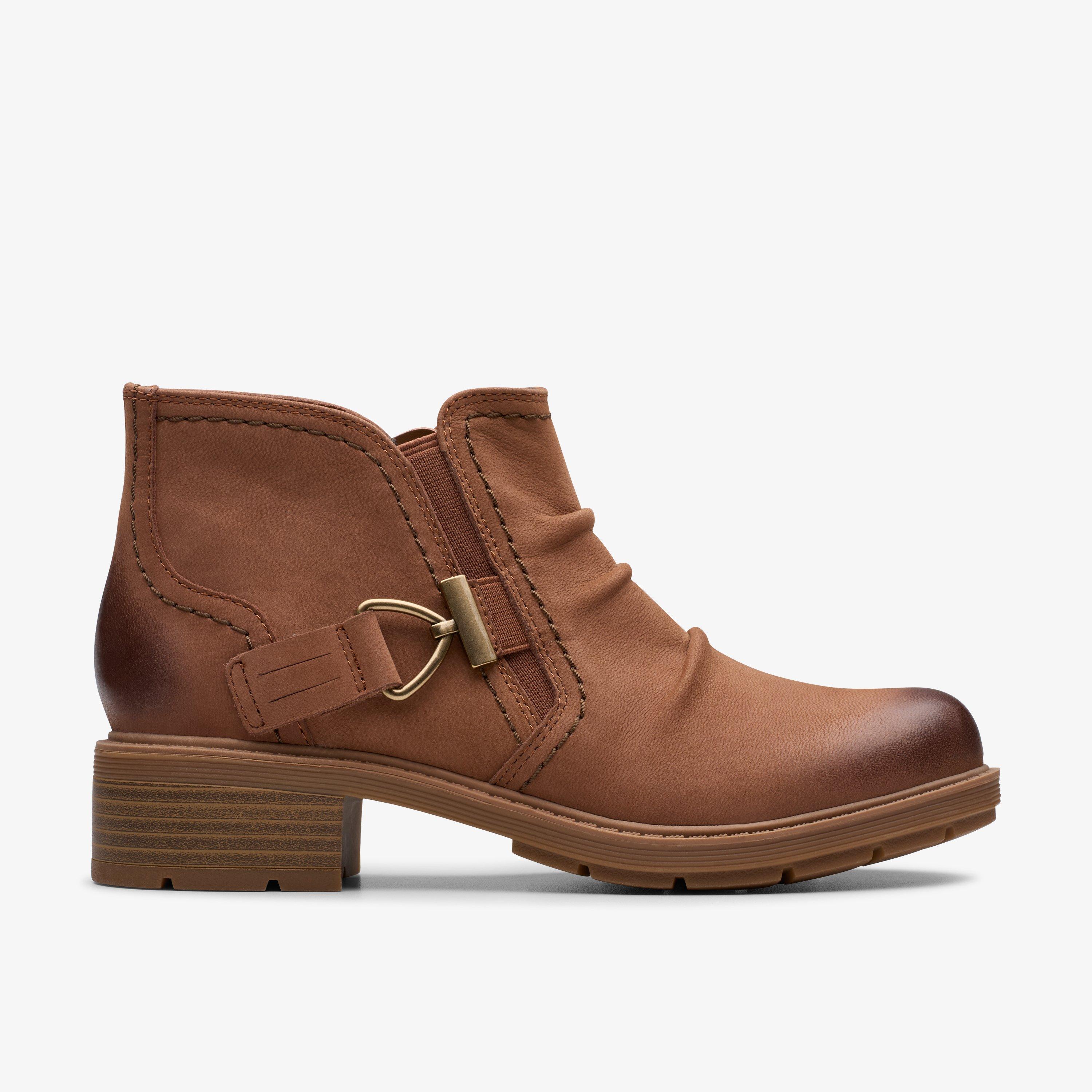 Hearth Clara Tan Nubuck Ankle Boots Heels, view 1 of 6