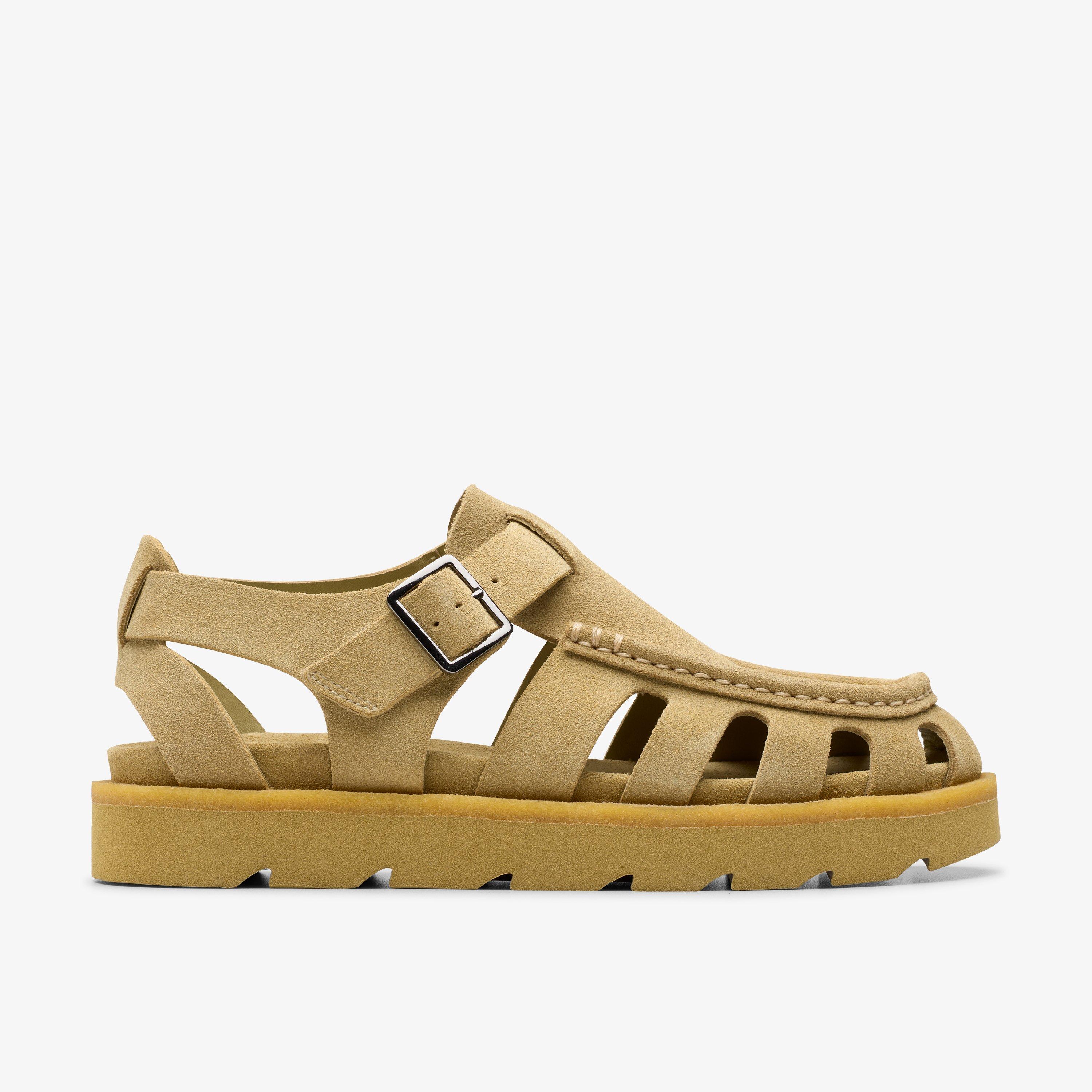 Meare Buckle Dark Maple Suede Fisherman Sandals, view 1 of 6