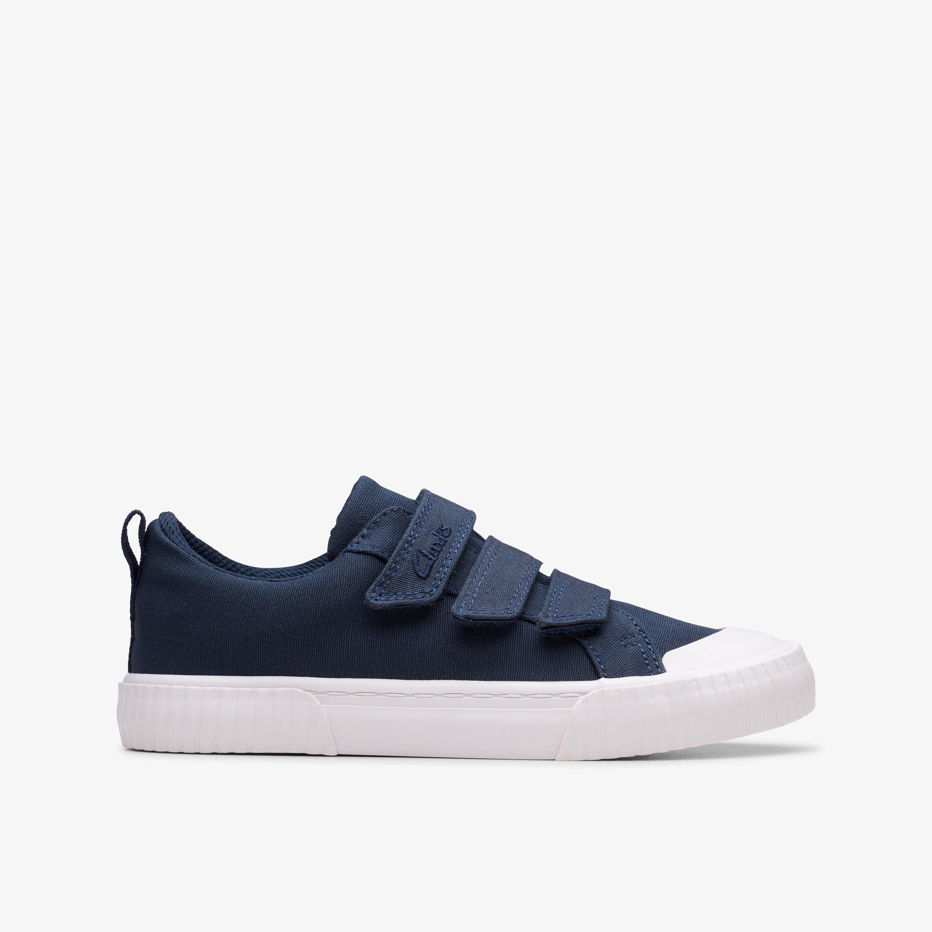 Foxing Vibe Kid Navy Canvas Canvas Trainers Riptape, view 1 of 6