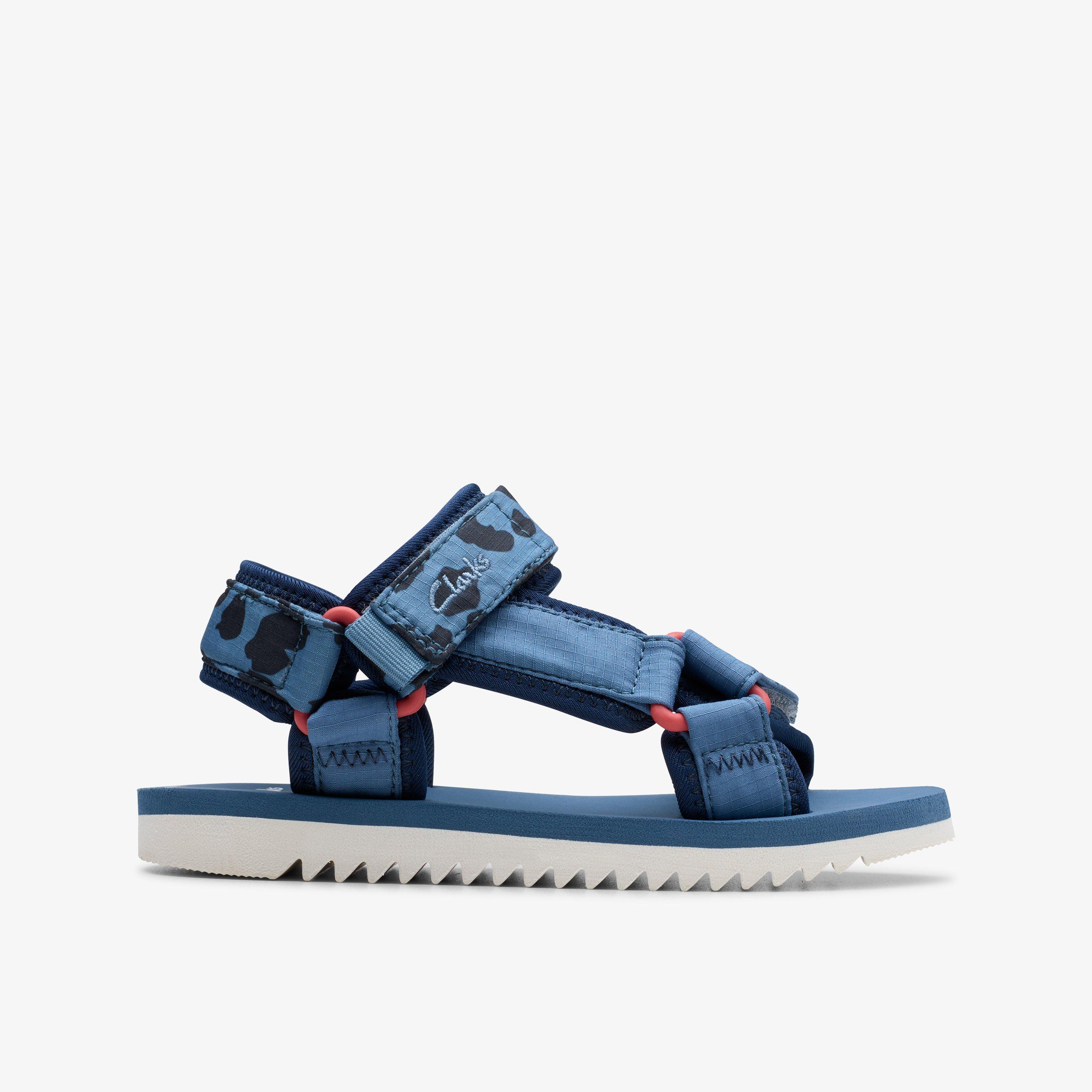 Peak Web Kid Blue Print Flat Sandals Riptape, view 1 of 6
