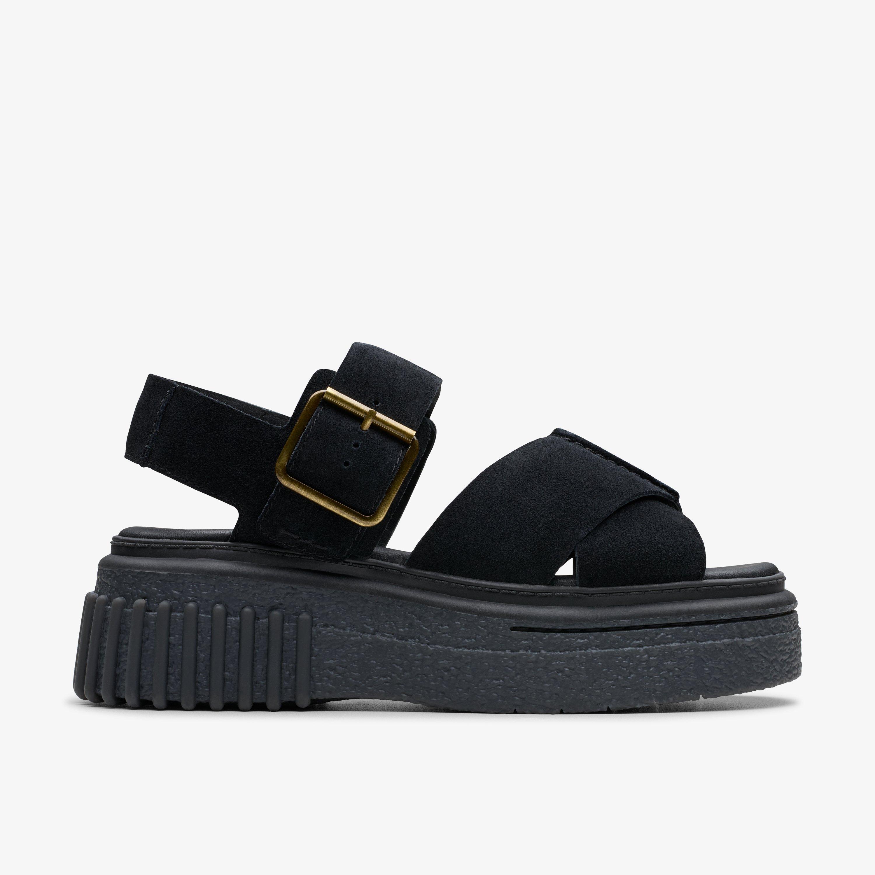 Clarks｜SANDALS (Evamar Wish (26181202)) Womens Evamar Wish Black Suede Sandals | Clarks