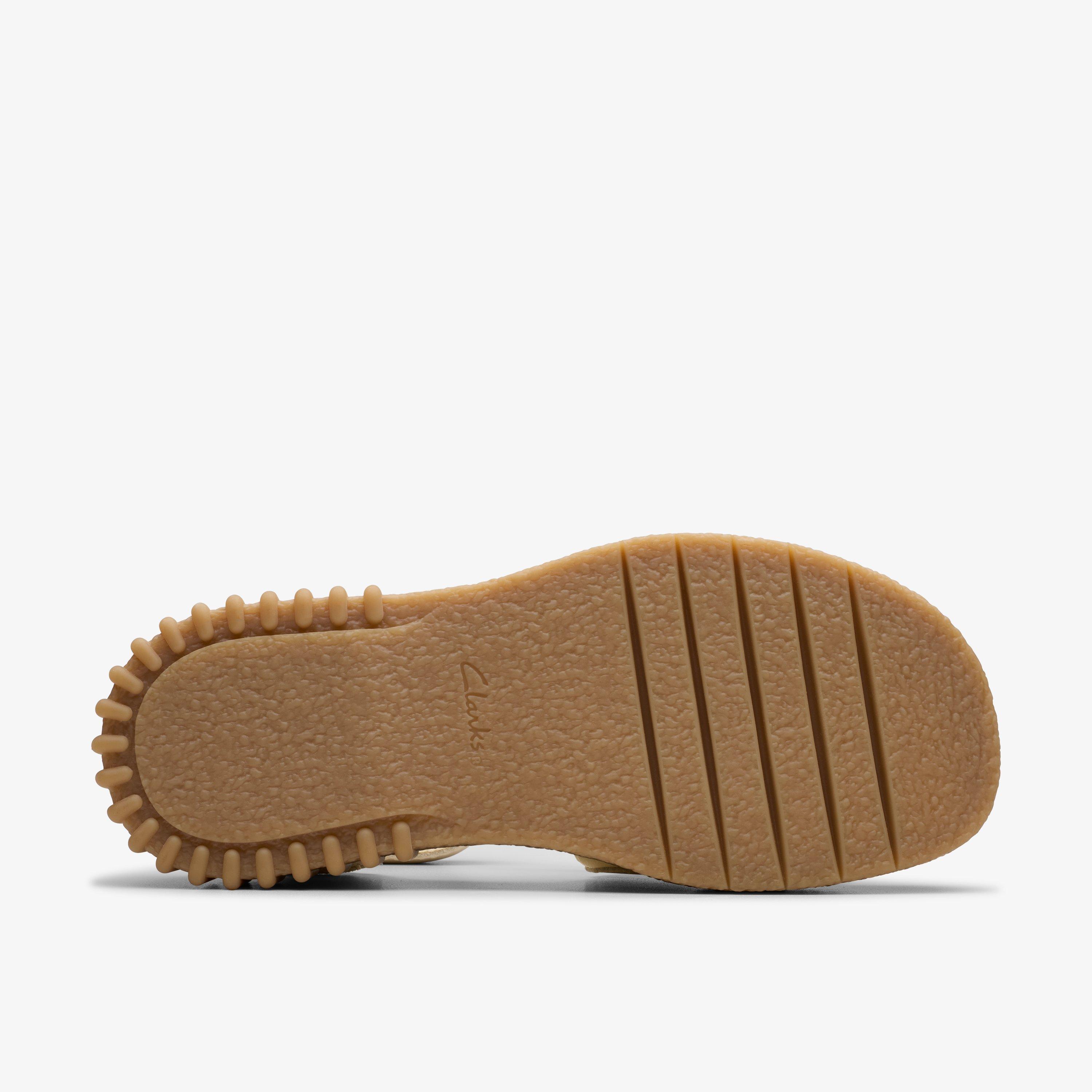 Evamar Sun Cream Leather Wedges T-Bar Sandals Wedge Sandals, view 3 of 6