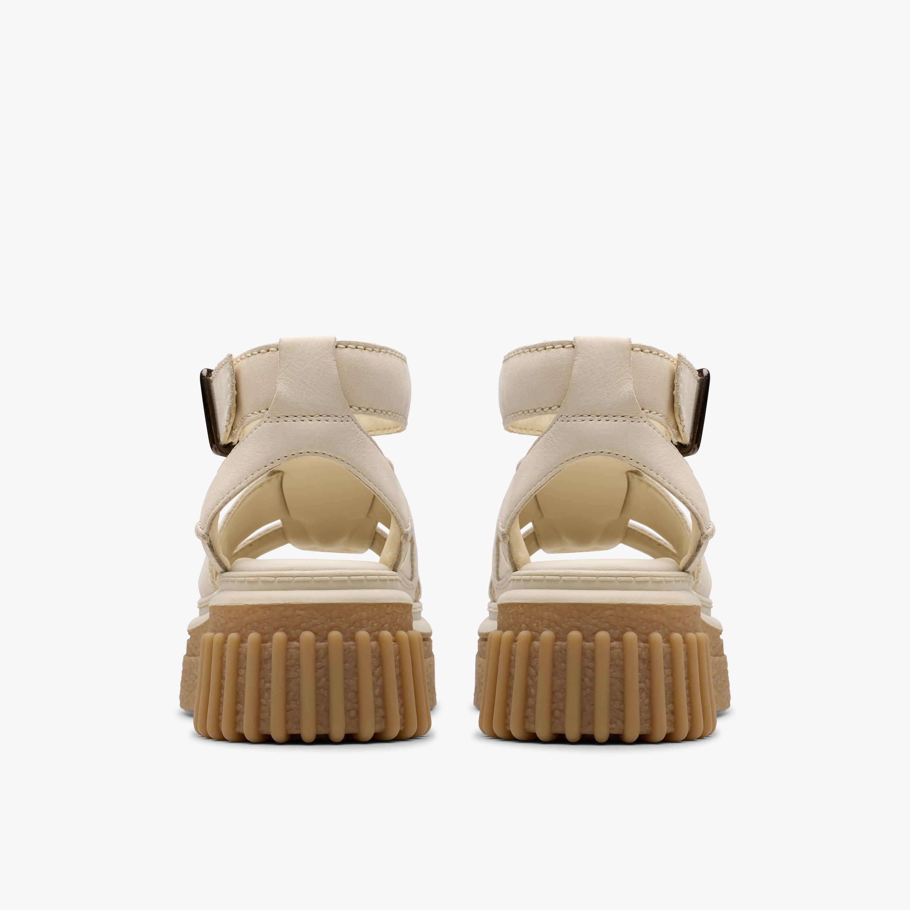 Evamar Sun Cream Leather Wedges T-Bar Sandals Wedge Sandals, view 5 of 6
