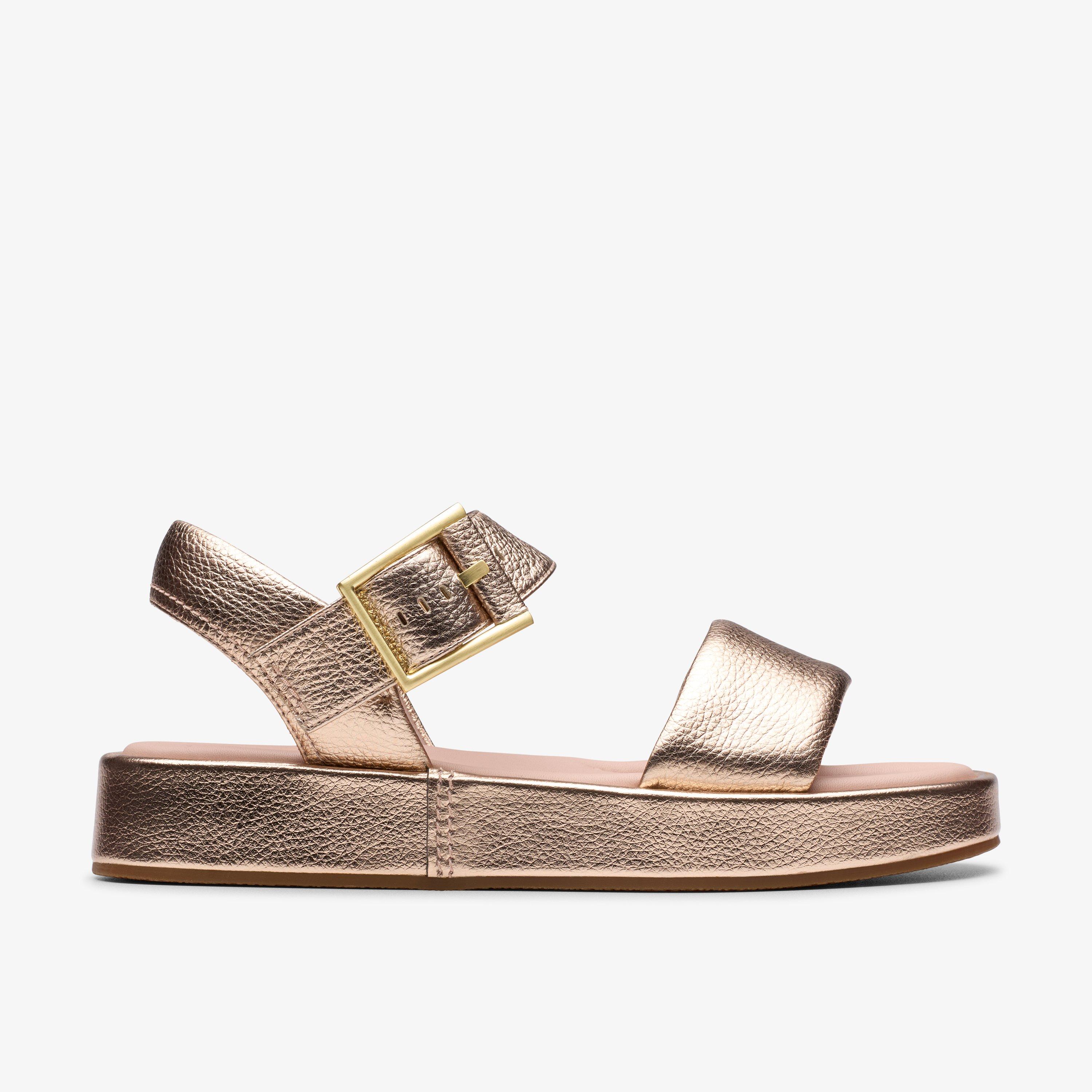 Alda Strap Copper Metallic Flat Sandals, view 1 of 6