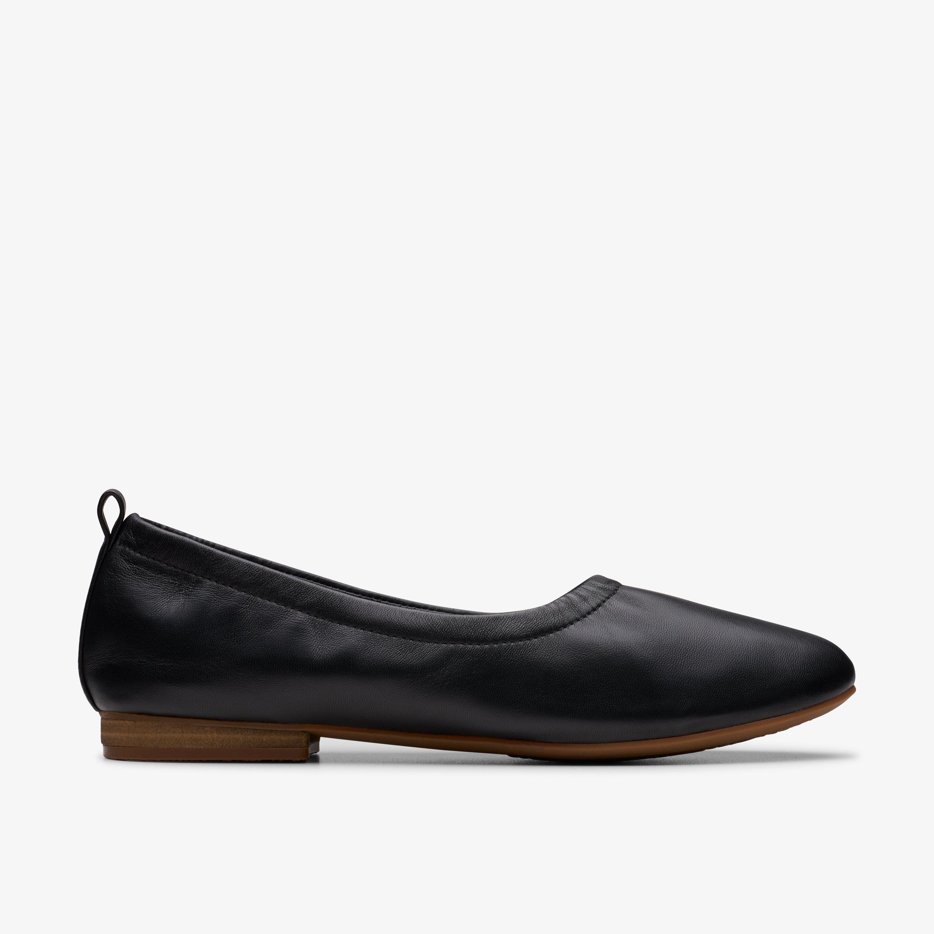 Fawna Soft Black Leather Ballet Pump Slip Ons, view 1 of 6