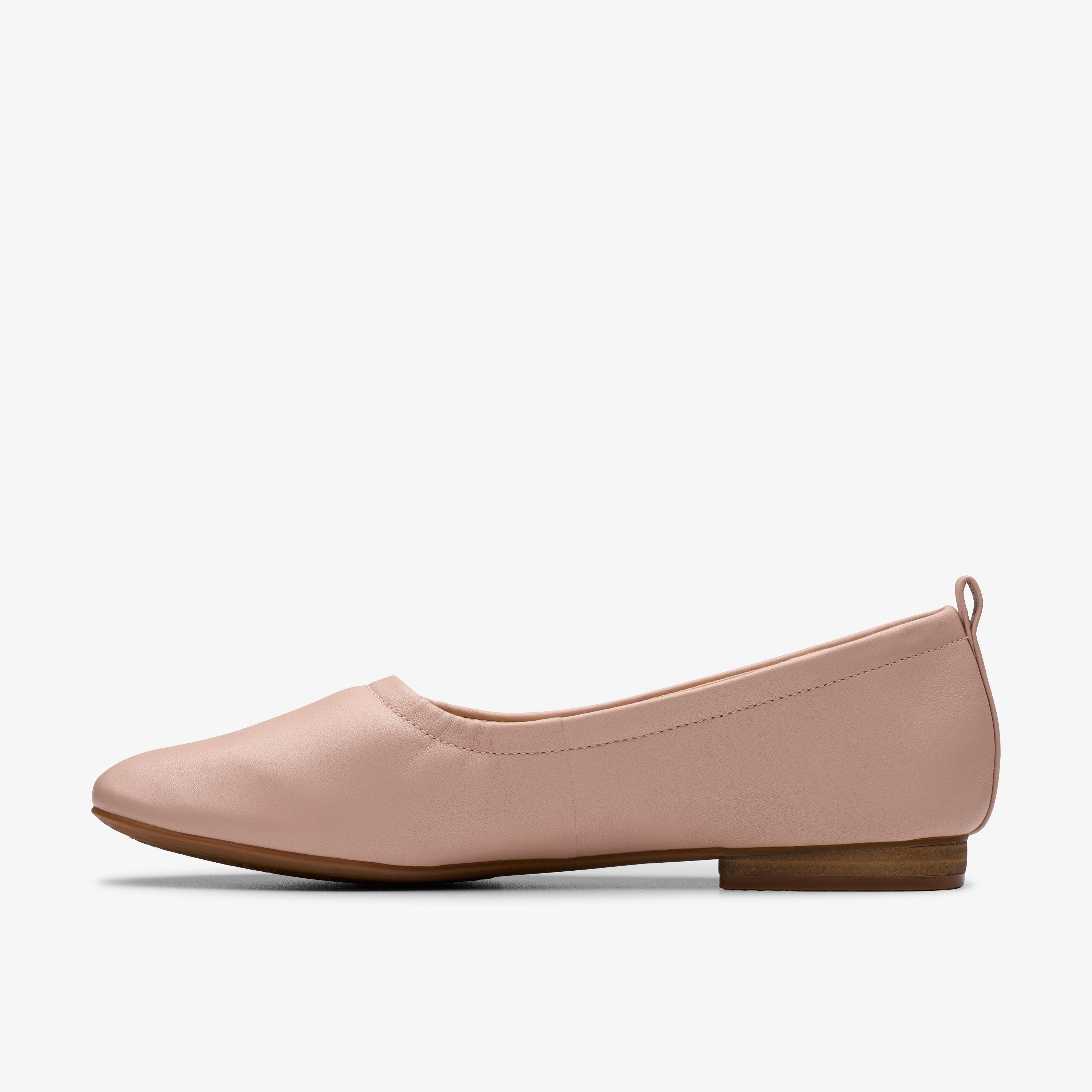 Fawna Soft Light Pink Leather Ballet Pumps Slip Ons, view 2 of 6