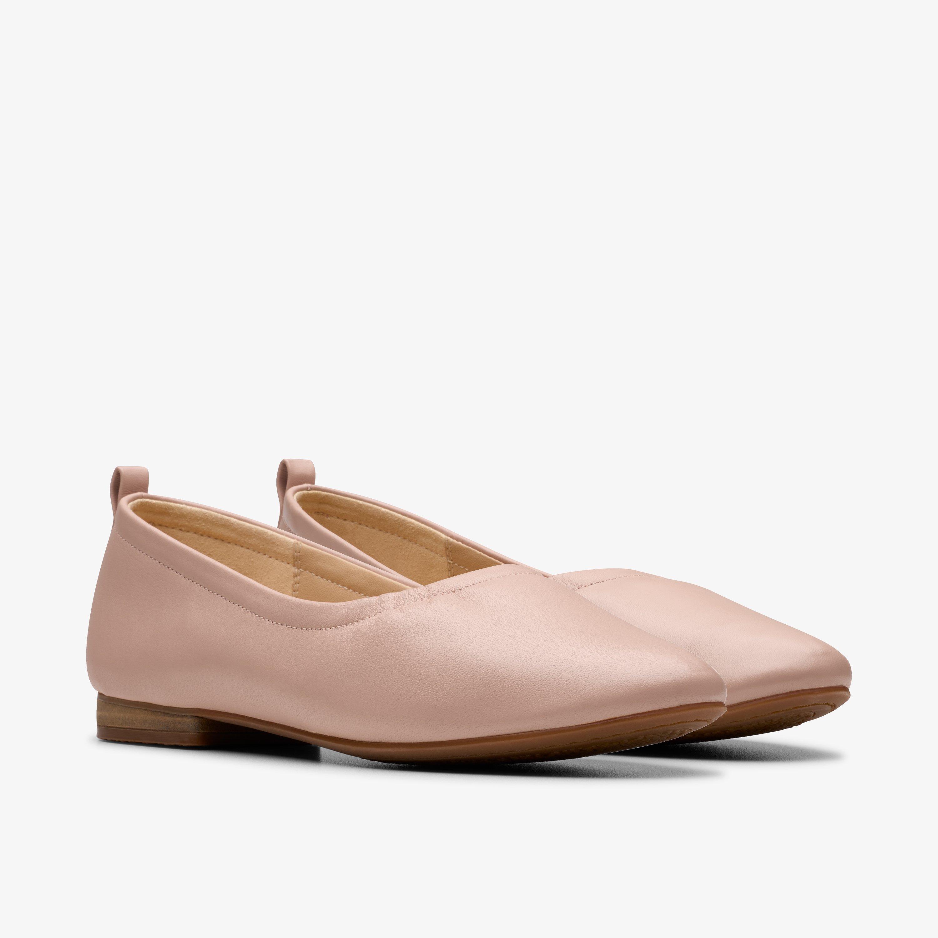 Fawna Soft Light Pink Leather Ballet Pumps Slip Ons, view 4 of 6