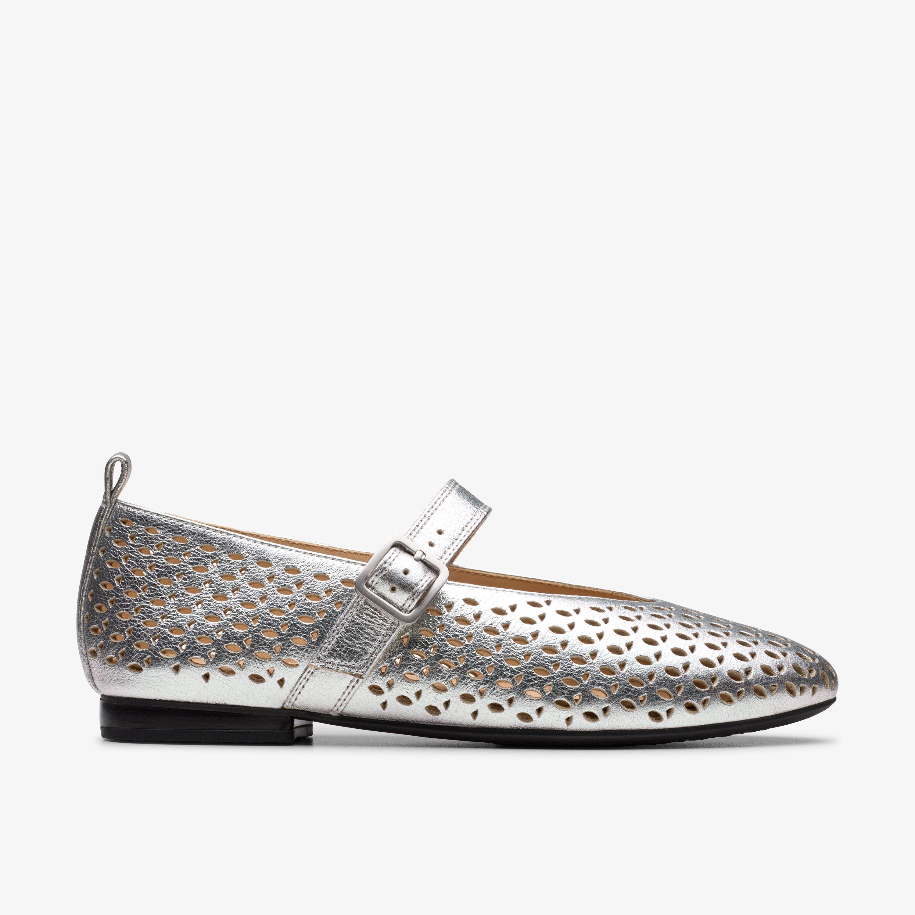 Womens Fawna Jane Silver Metallic Mary Jane | Clarks