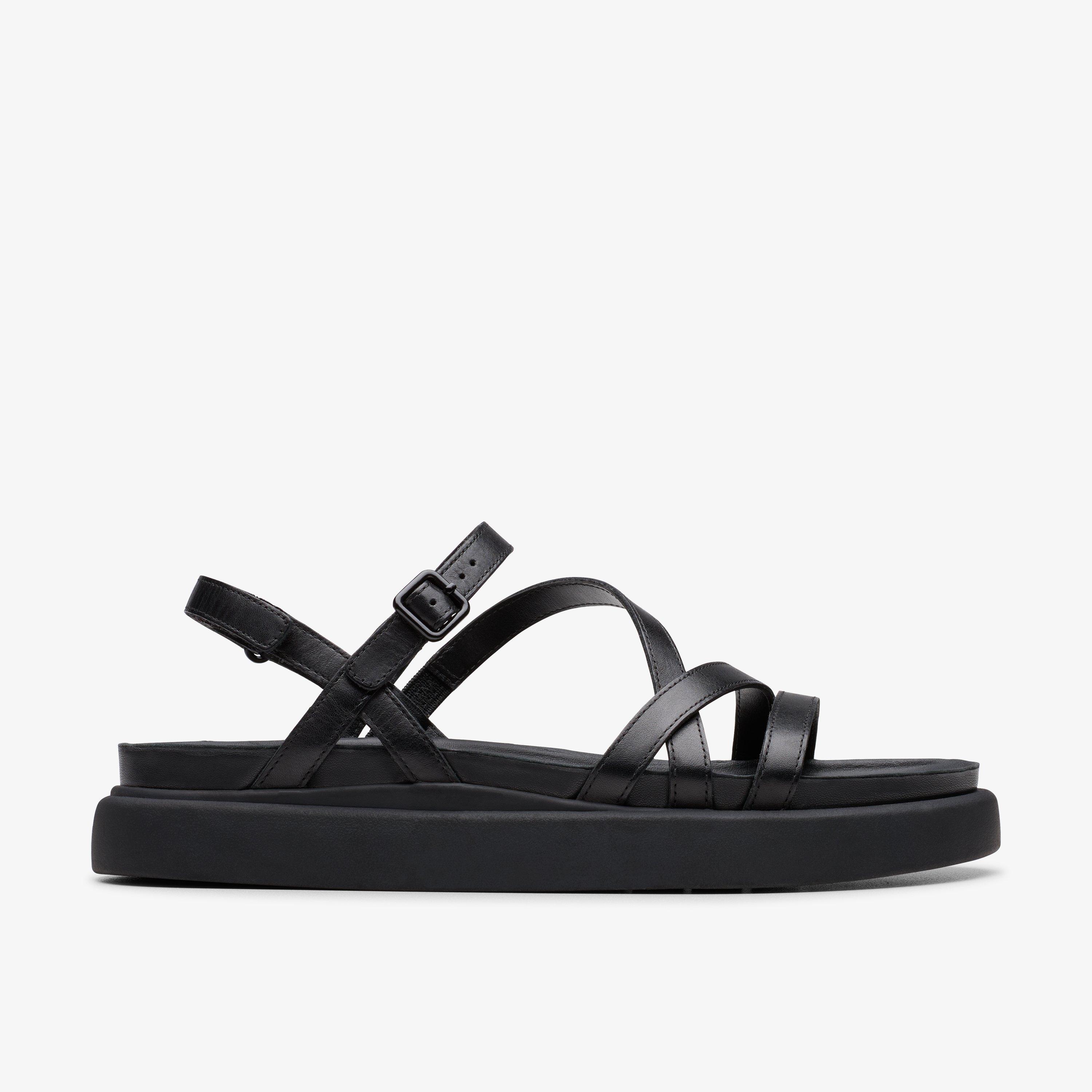 Clarks｜SANDALS (Aristella Rose (26181259)) Womens Aristella Rose Black Leather Strappy Sandals | Clarks