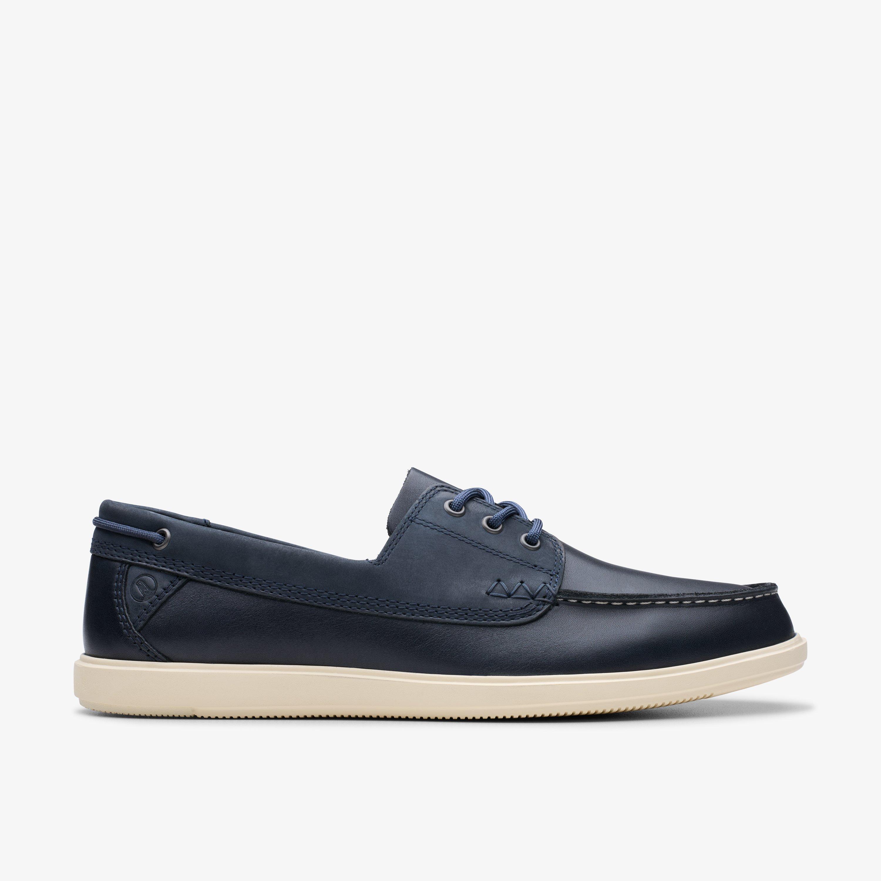 Clarks Bratton Boat Navy Leather size 12