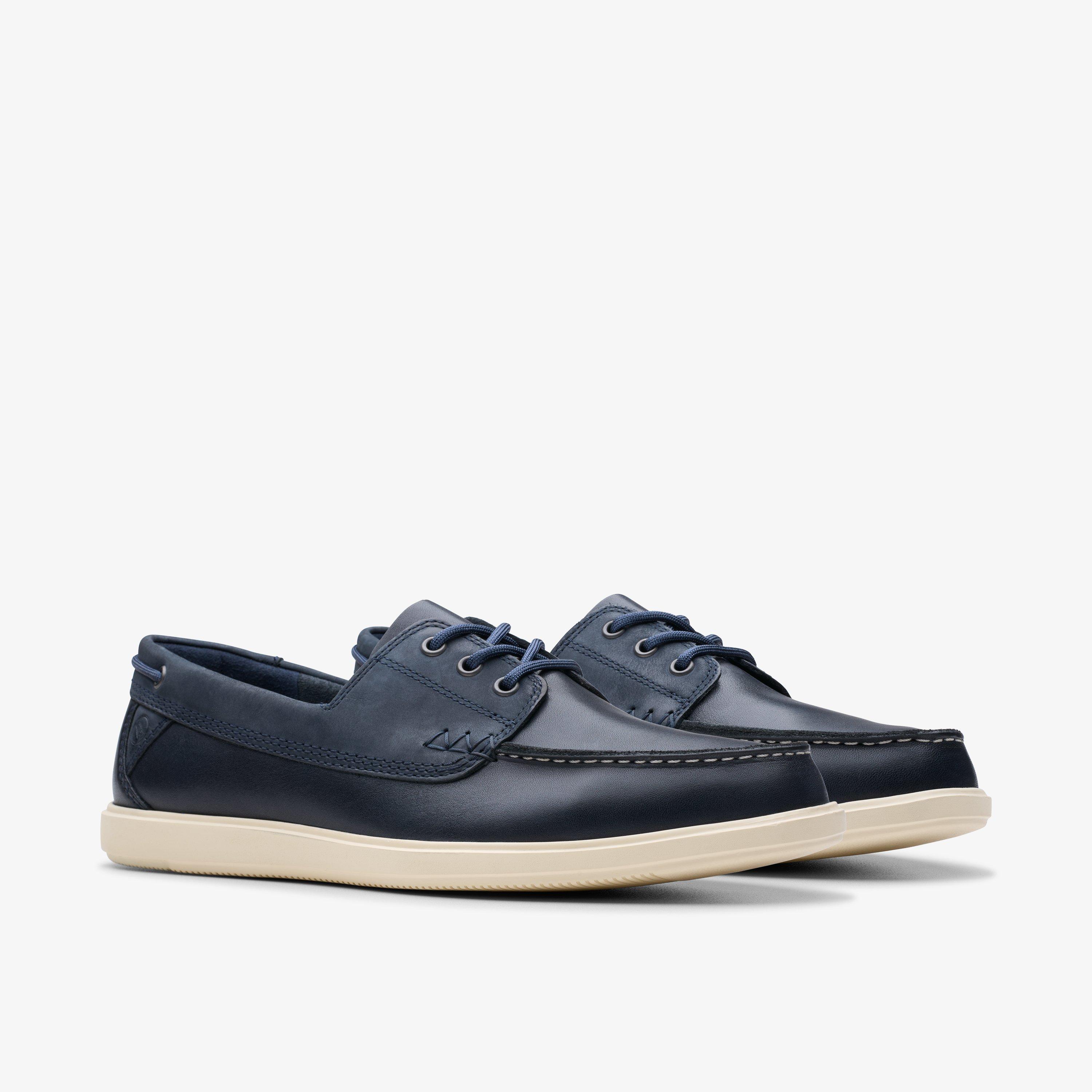 Clarks Men\'s Bratton Tie Oxford Casual Lace Shoes Navy 9M Clarks Mens Bratton Tie Blue Suede Leather Casual Slip On  main image 4
