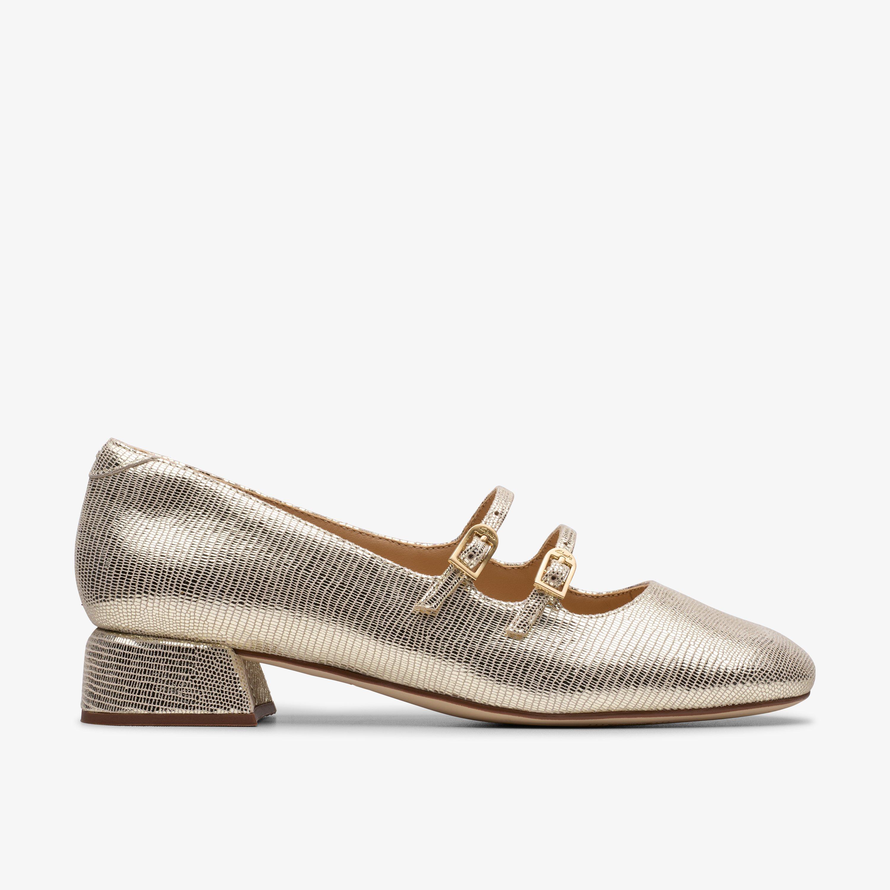 Womens Daiss30 Shine Champagne Interest Mary Jane | Clarks