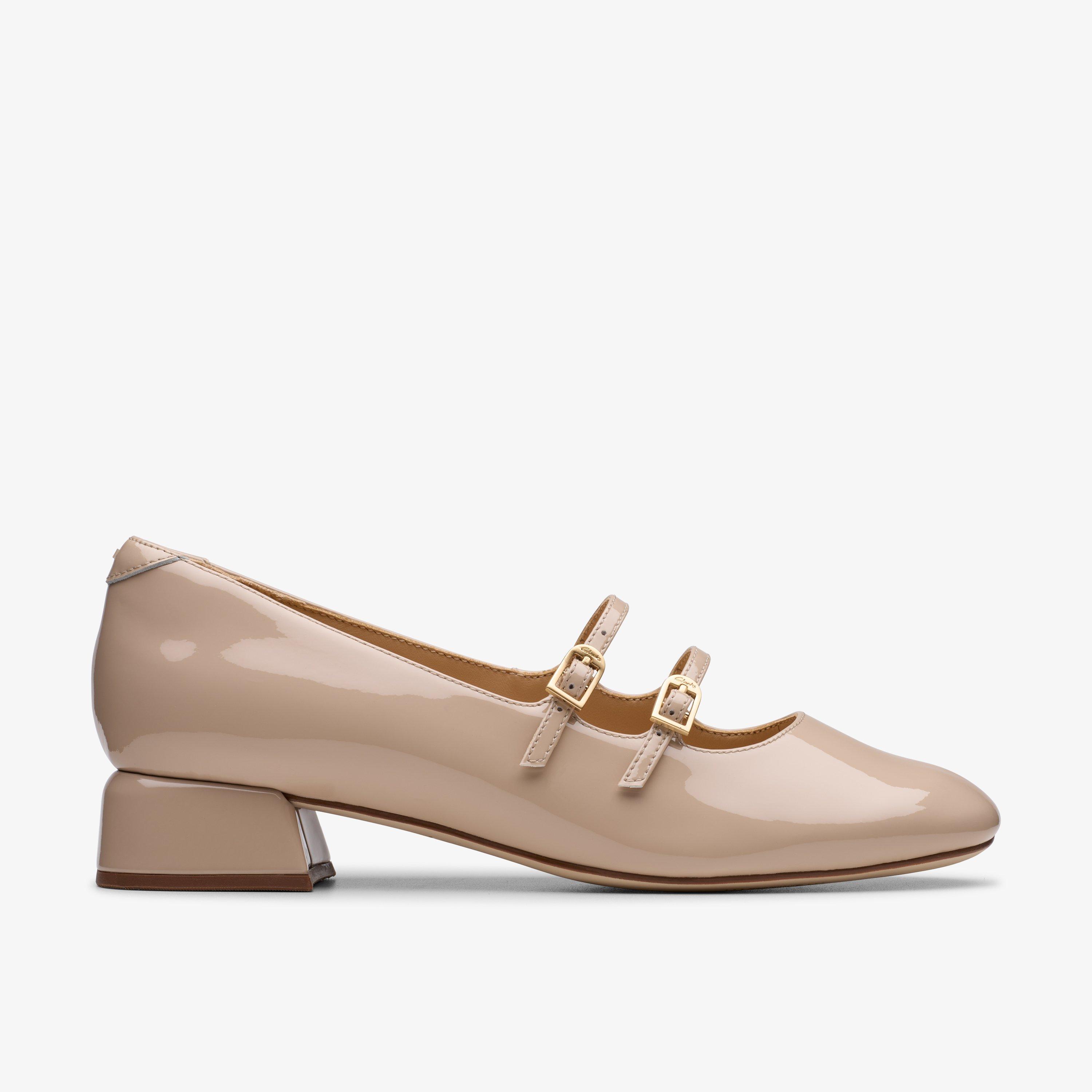 Clarks Daiss30 シャインミッド ヒール シューズ Womens Daiss30 Shine Sand Patent Mary Jane | Clarks