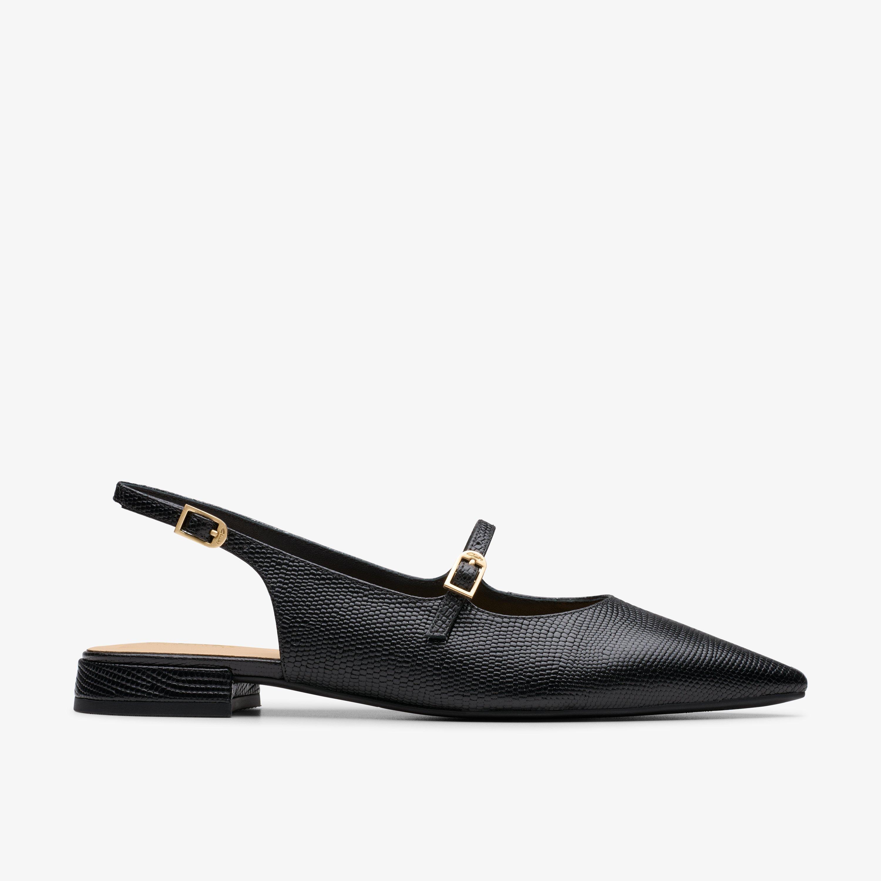 Sensa15 Shine Black Interest Ballet Pump Sling Back, view 1 of 6