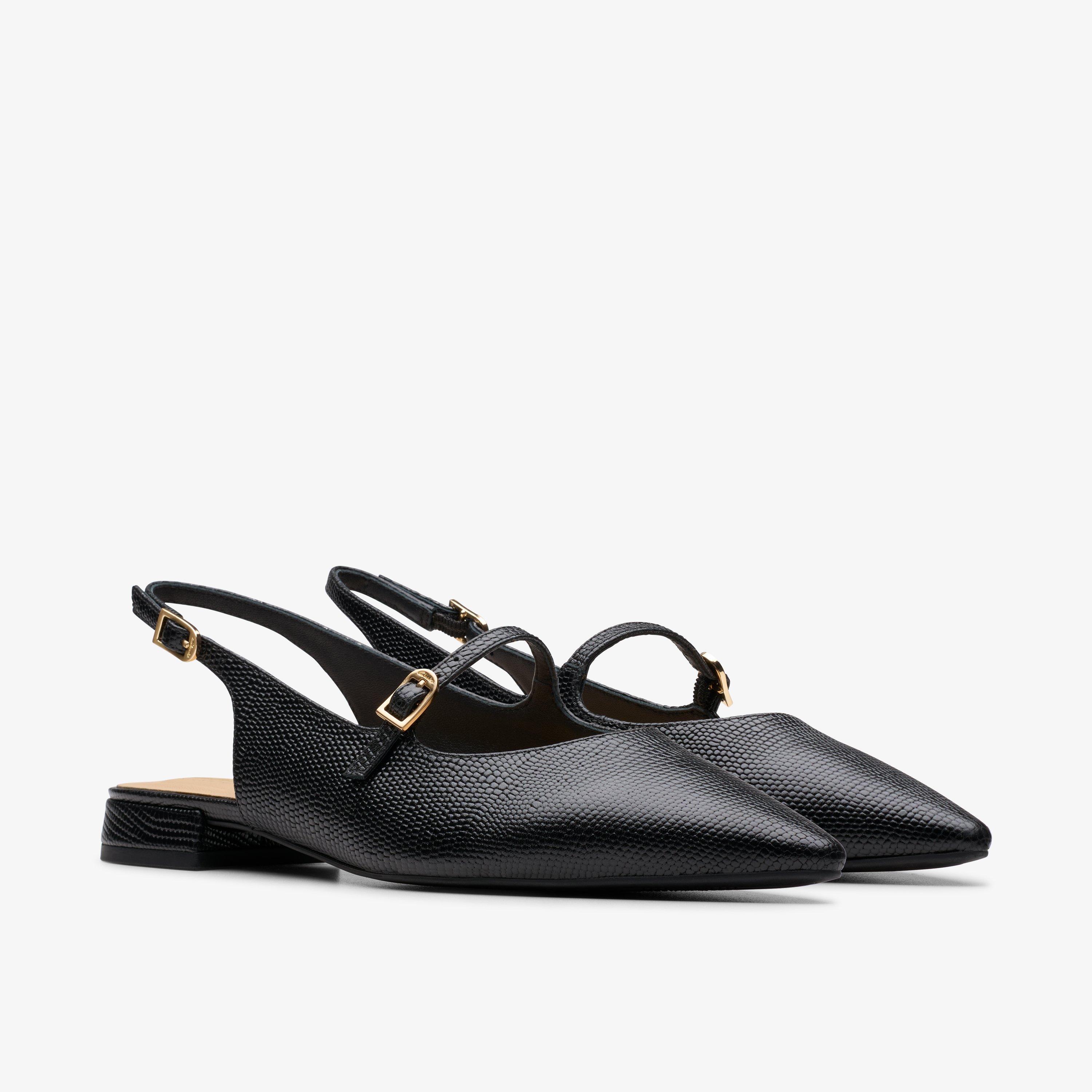 Sensa 15 Shine Black Interest Ballet Pumps Sling Back, view 4 of 6