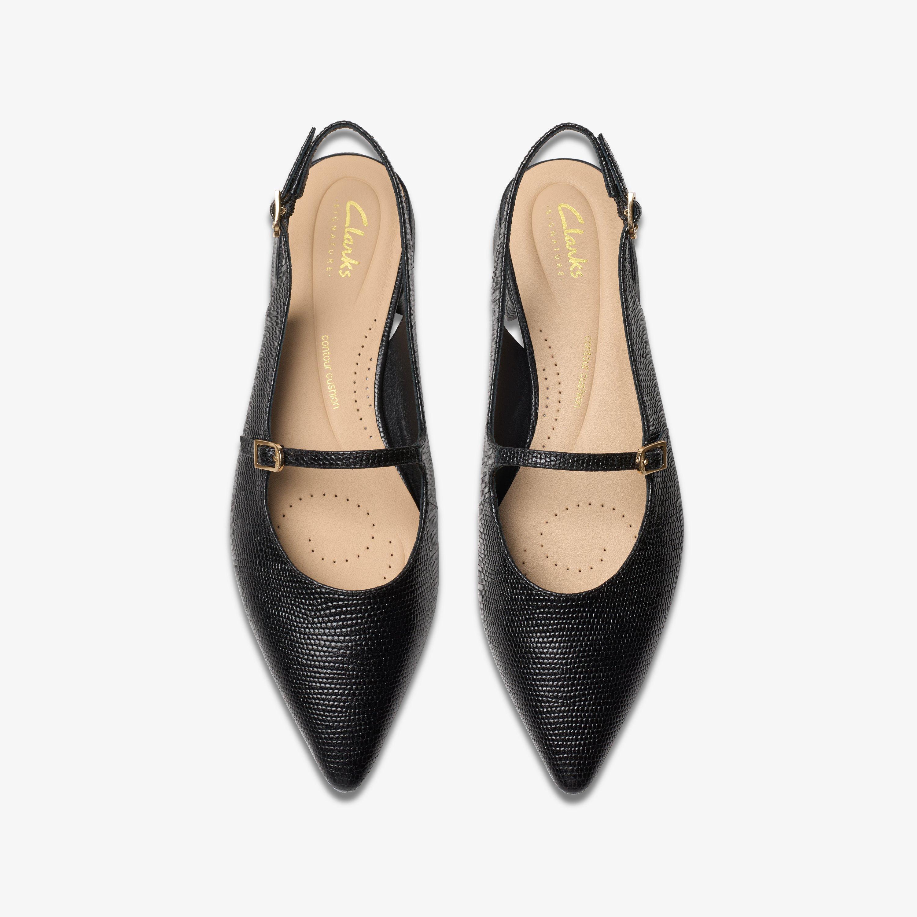 Sensa 15 Shine Black Interest Ballet Pumps Sling Back, view 6 of 6