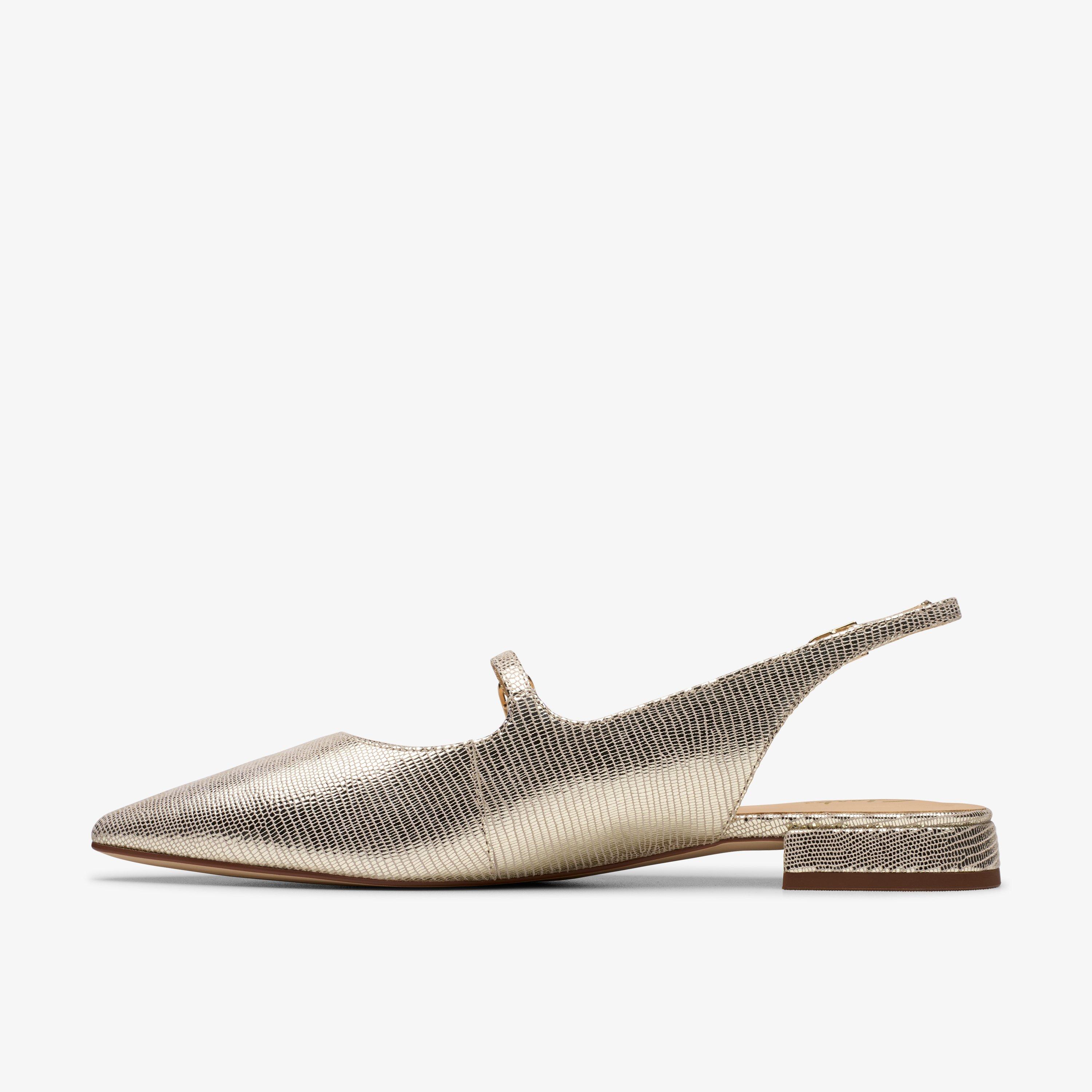 Sensa 15 Shine Champagne Interest Ballet Pumps Sling Back, view 2 of 6