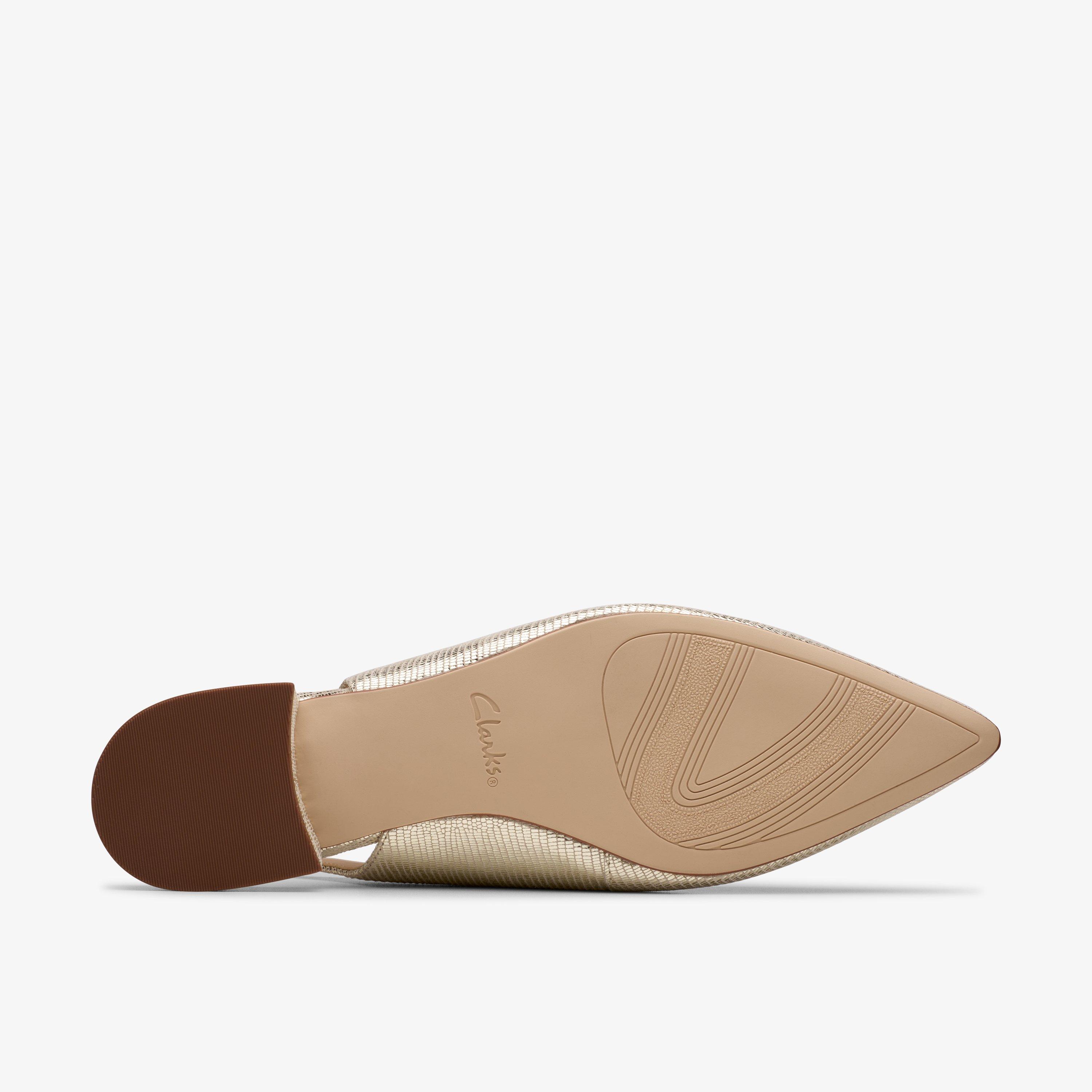 Sensa 15 Shine Champagne Interest Ballet Pumps Sling Back, view 3 of 6