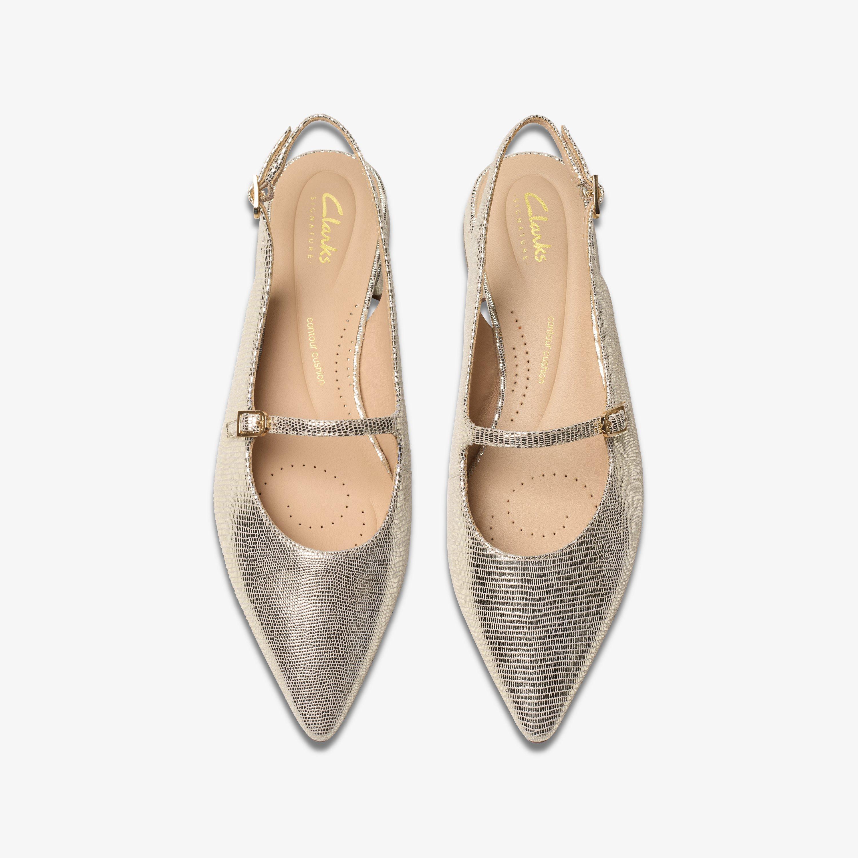Sensa 15 Shine Champagne Interest Ballet Pumps Sling Back, view 6 of 6