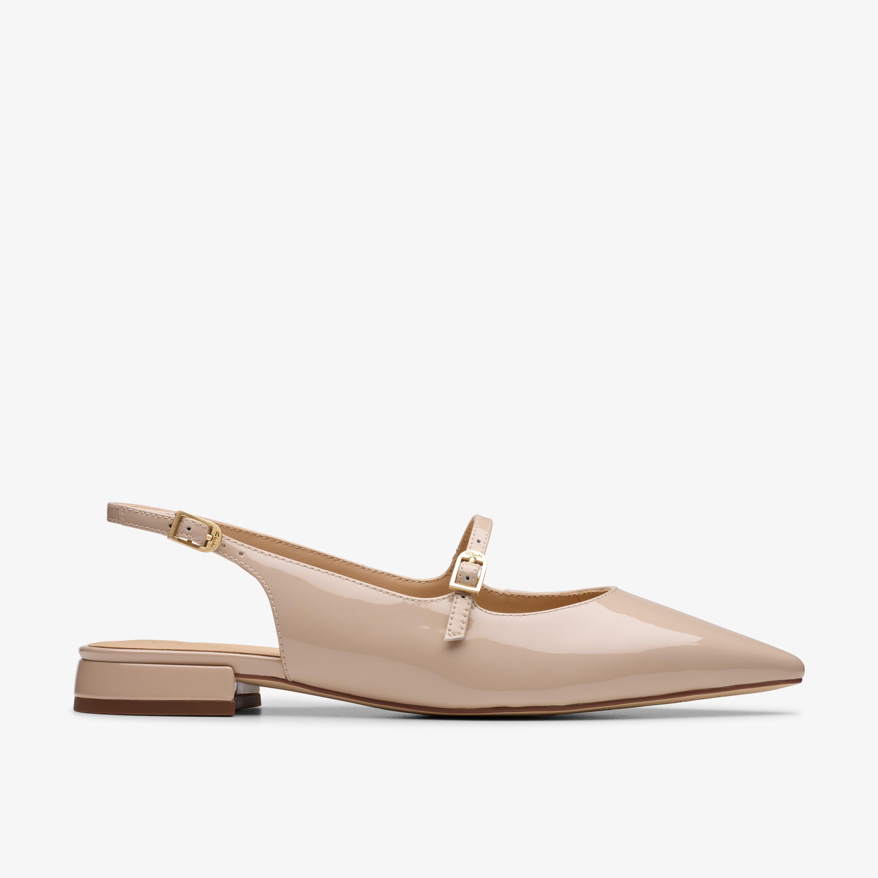 Sensa15 Shine Sand Patent Ballet Pump Sling Back, view 1 of 6