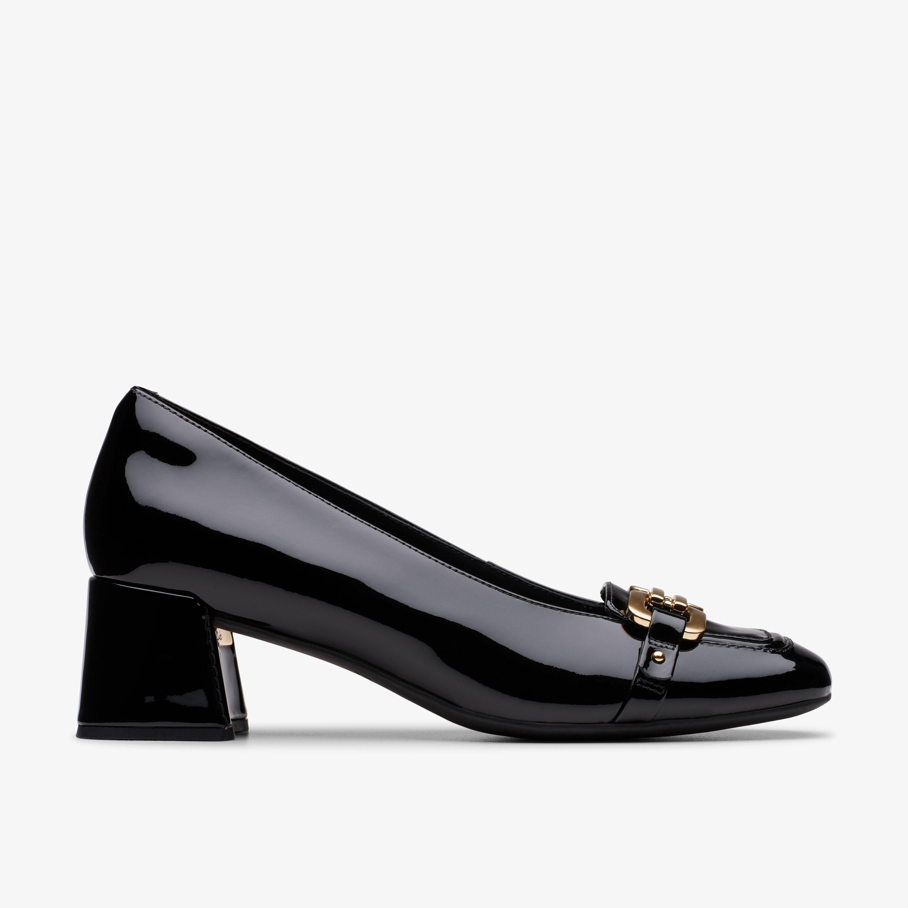 太めヒール☆【CLARKS】Nyta45 Court / パンプス 関税/送料込み Womens Nyta45 Court Sand Patent Heels | Clarks