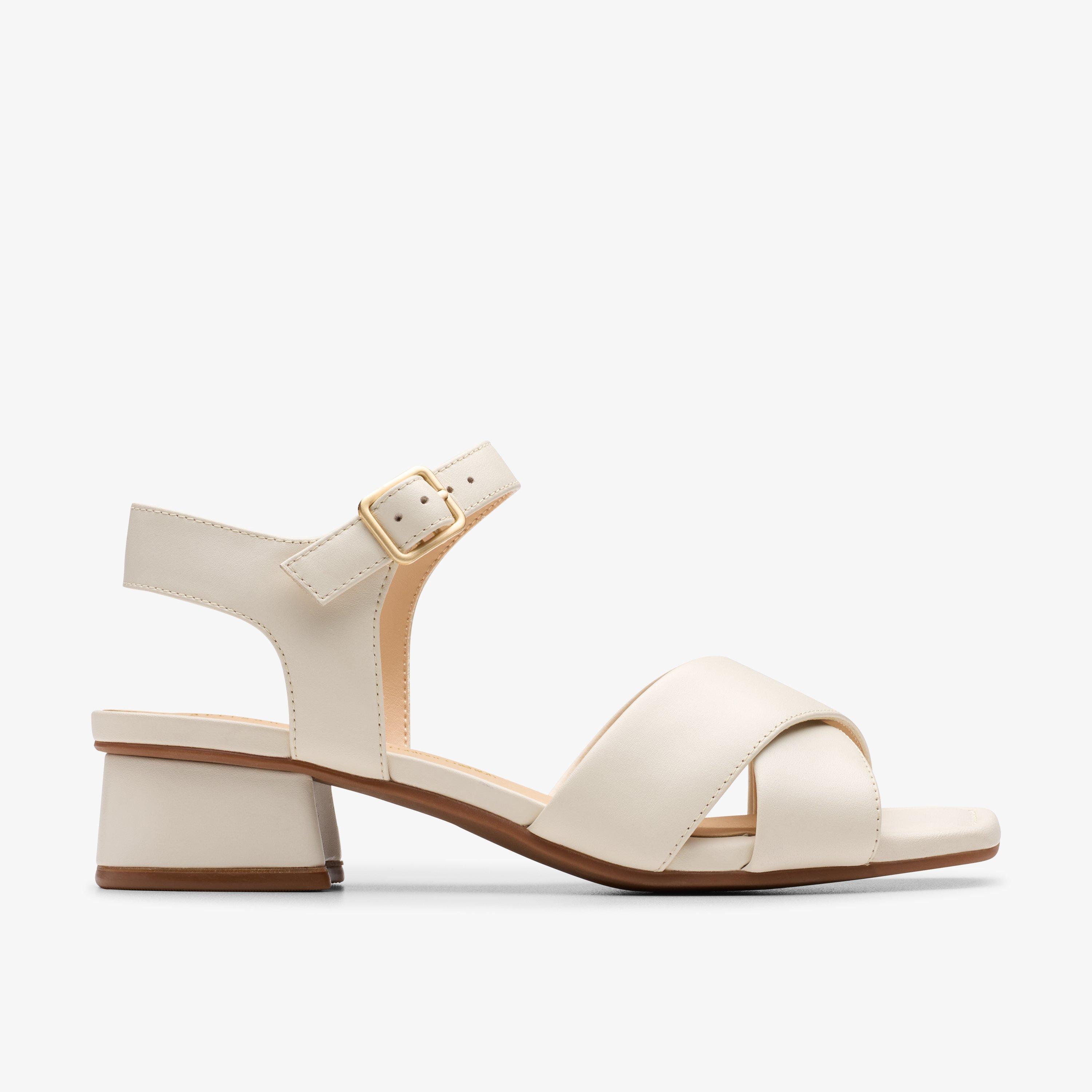 Women's Serina35 Cross Tan Leather Heeled Sandals | Clarks