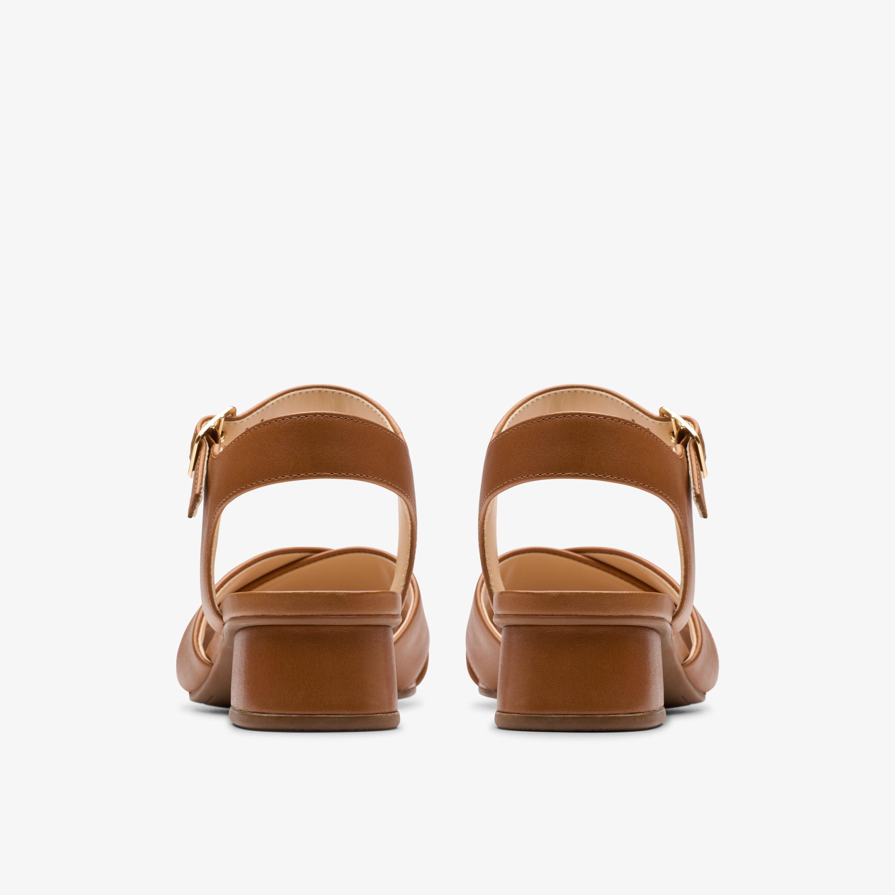 Serina 35 Cross Tan Leather Heeled Sandals, view 5 of 6