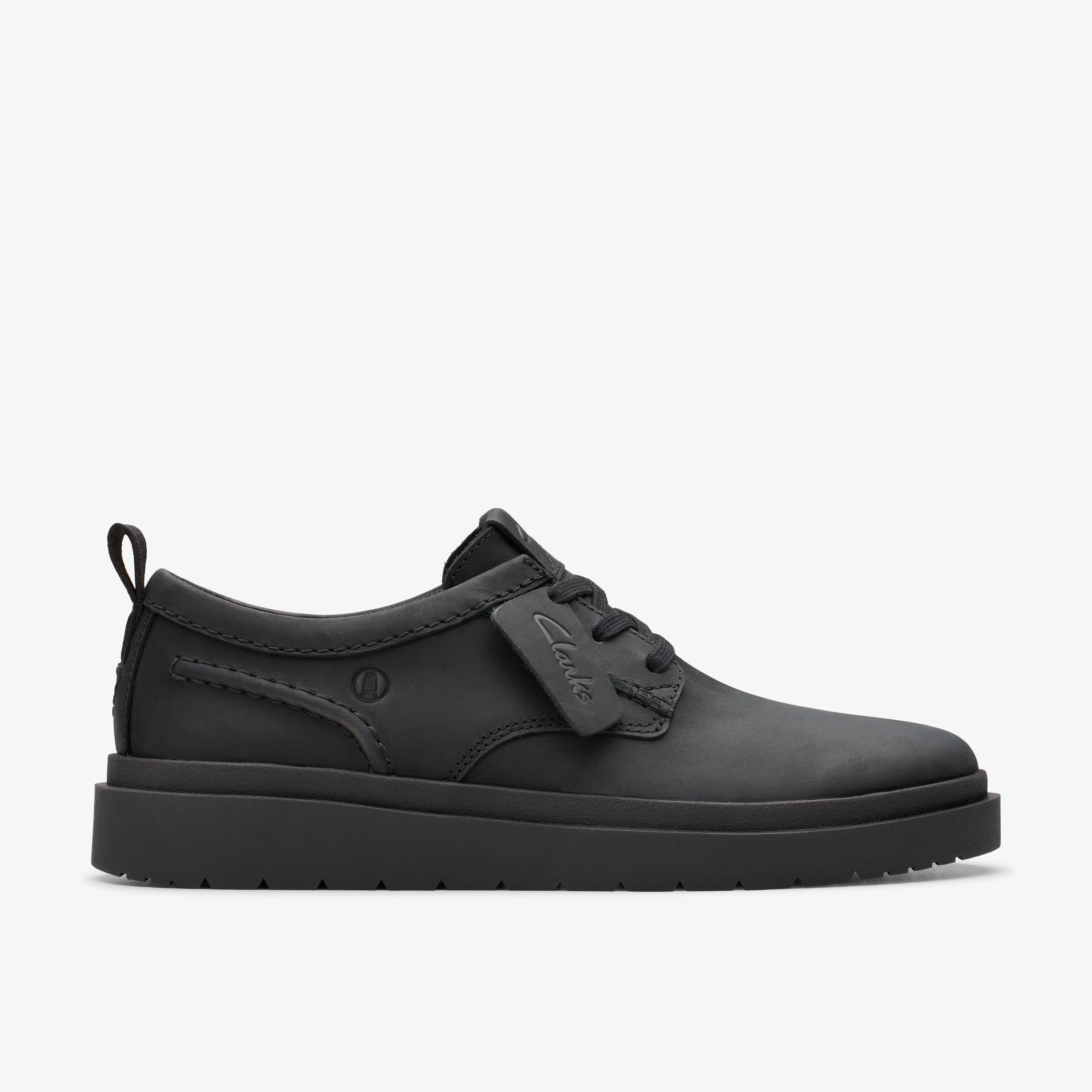 Size 12 Clarks Polden Lace Black Leather shoes
