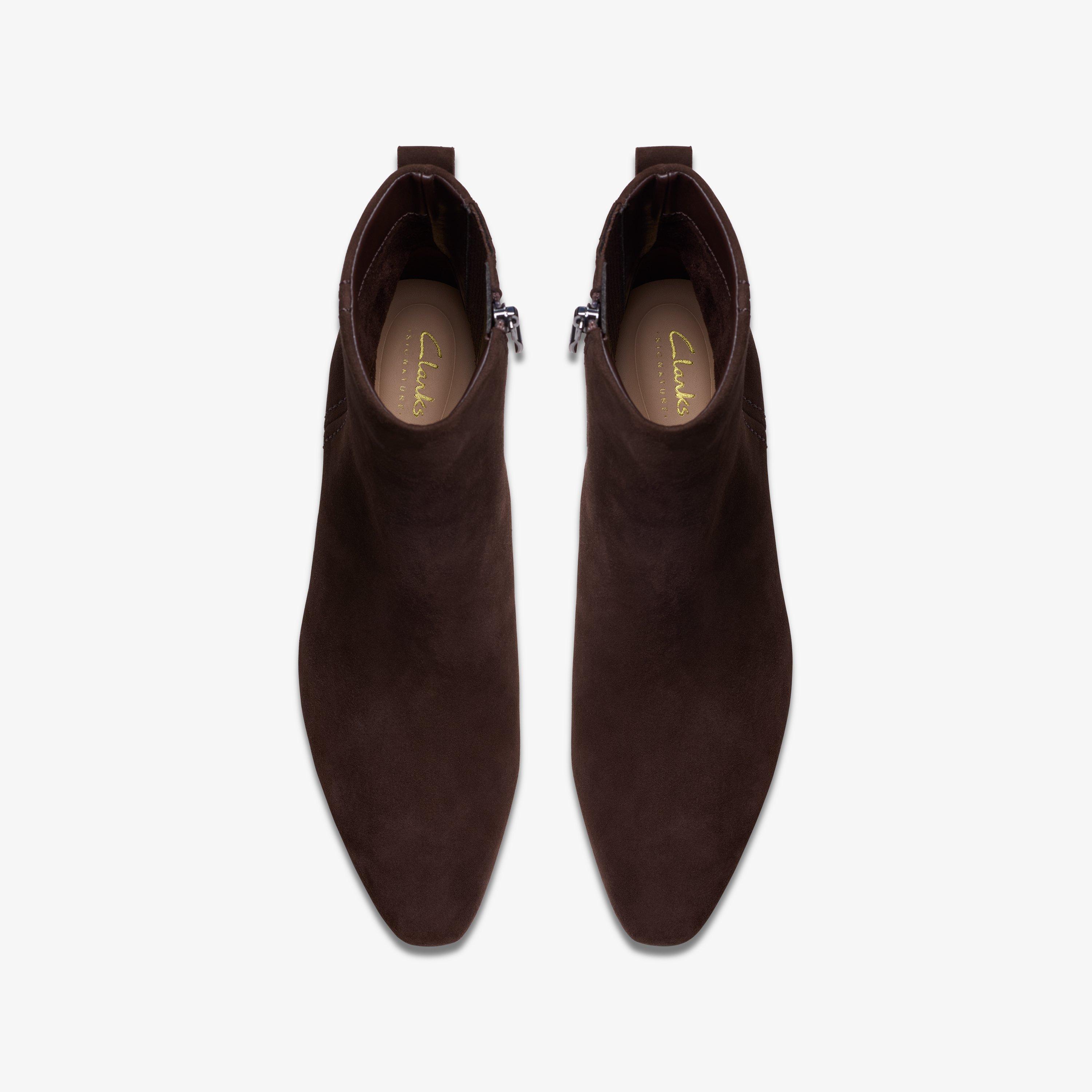 Womens Edina Up Dark Brown Suede Ankle Boots Clarks IE