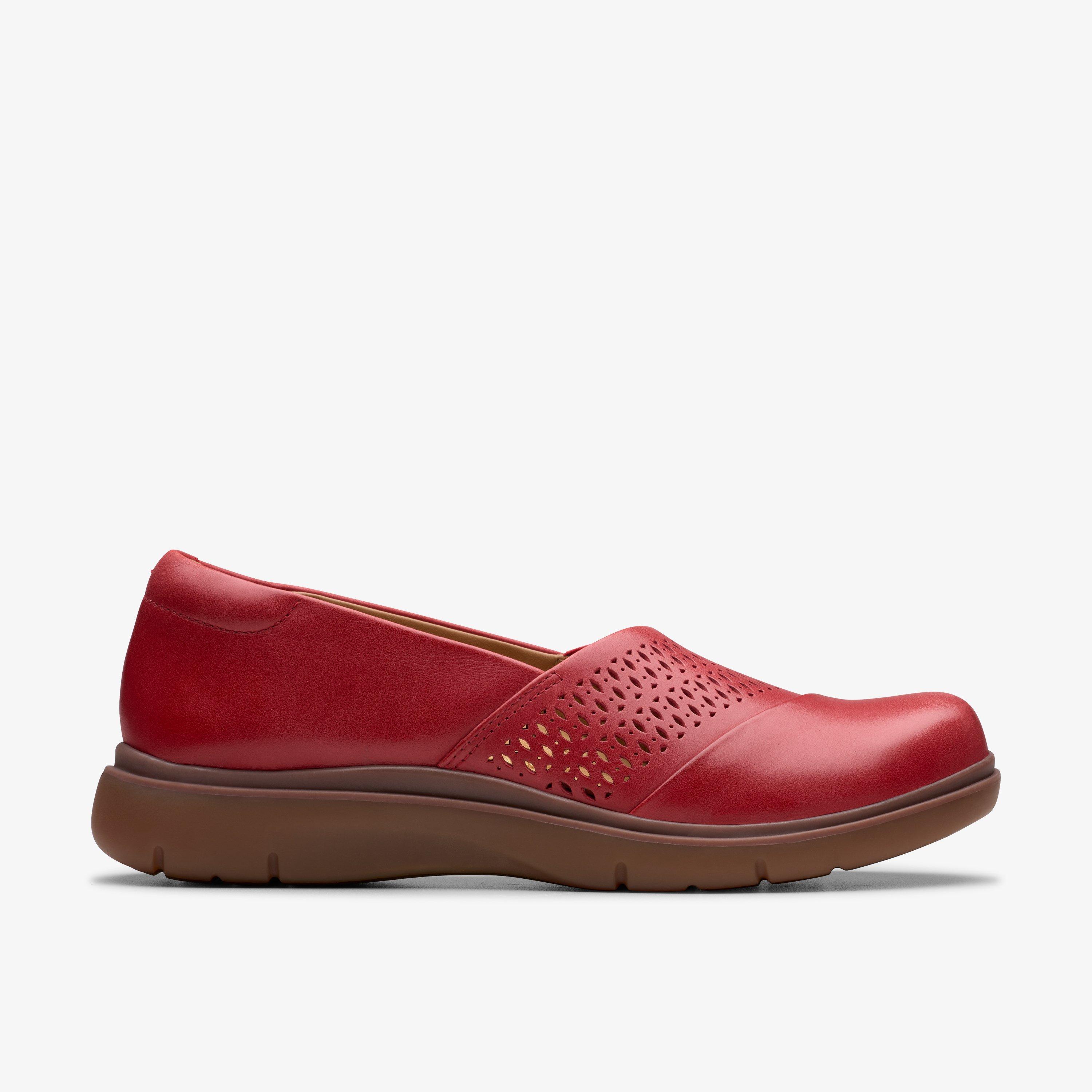 Women's Certina Edge Red Leather Slip-ons 