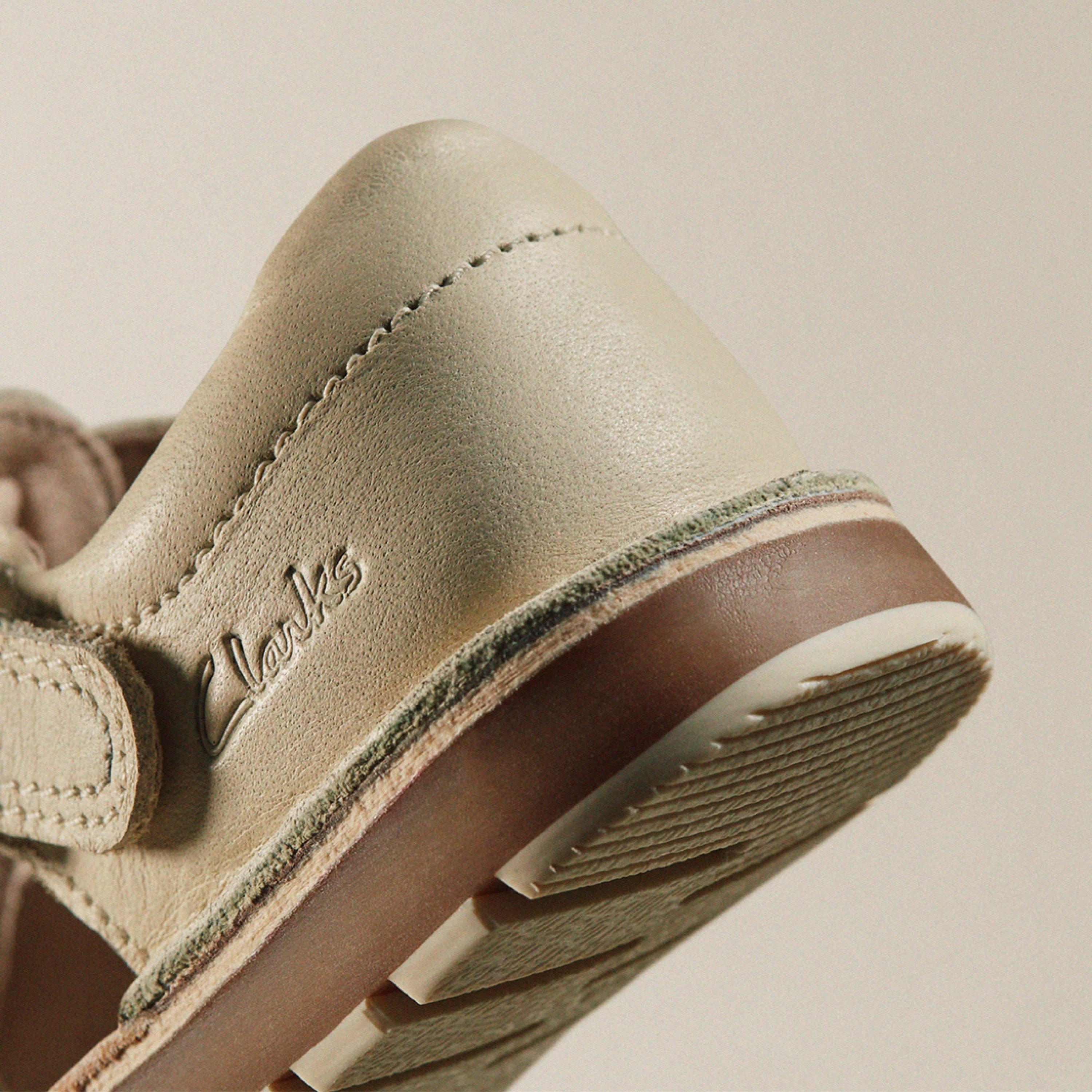 Playsun Toddler Off White Leather Flat Sandals, view 6 of 10