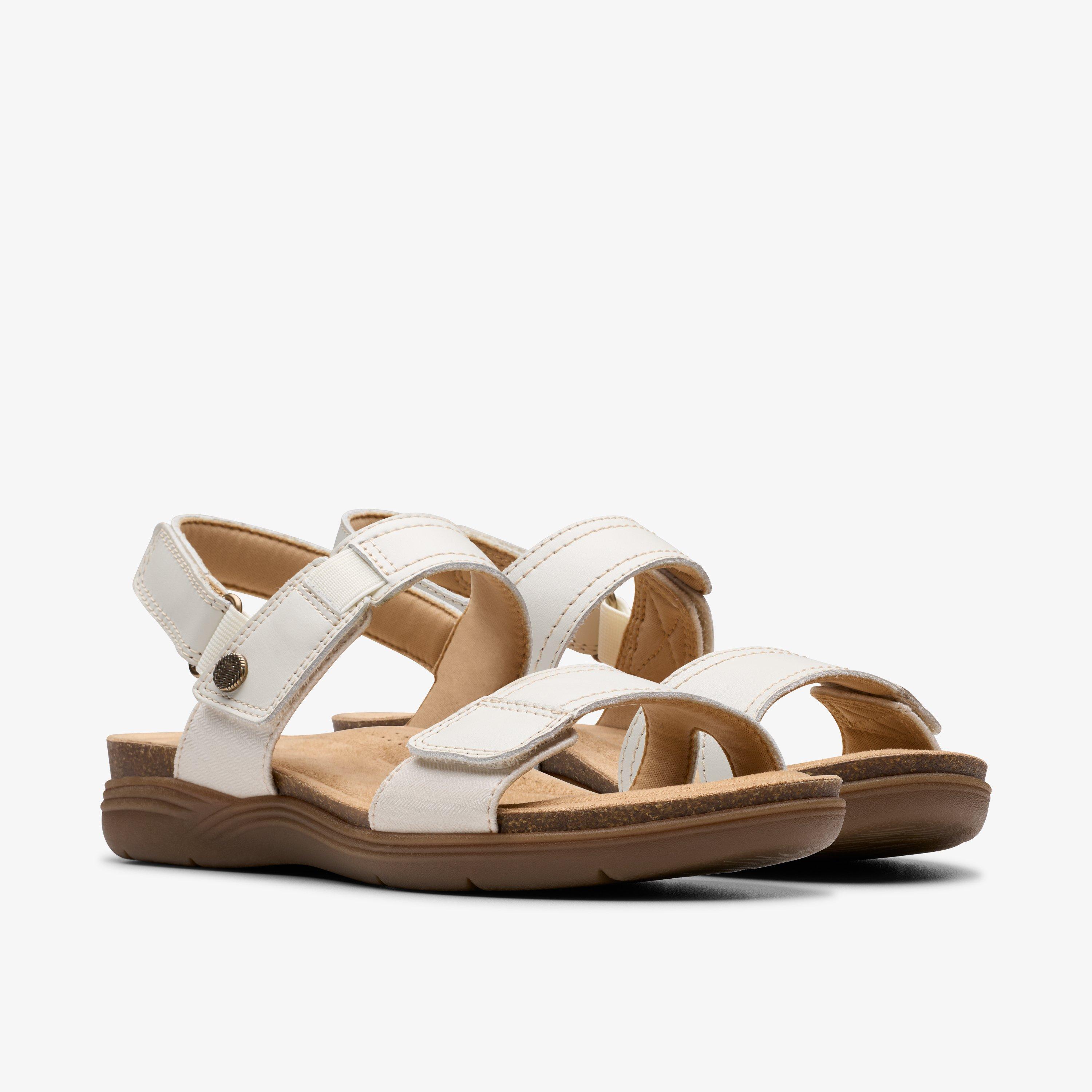 April Clover Off White Combination Flat Sandals, view 4 of 6