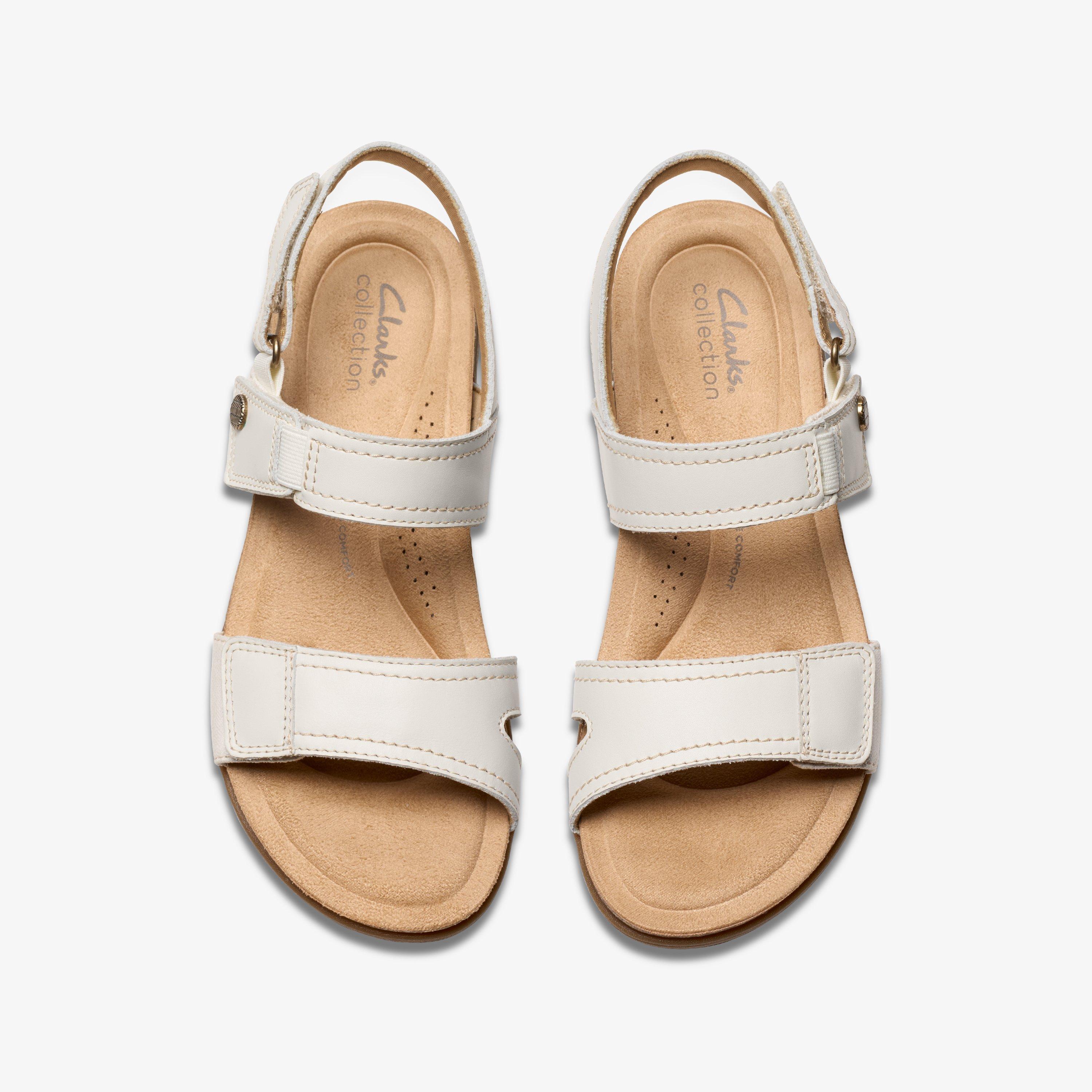 April Clover Off White Combination Flat Sandals, view 6 of 6