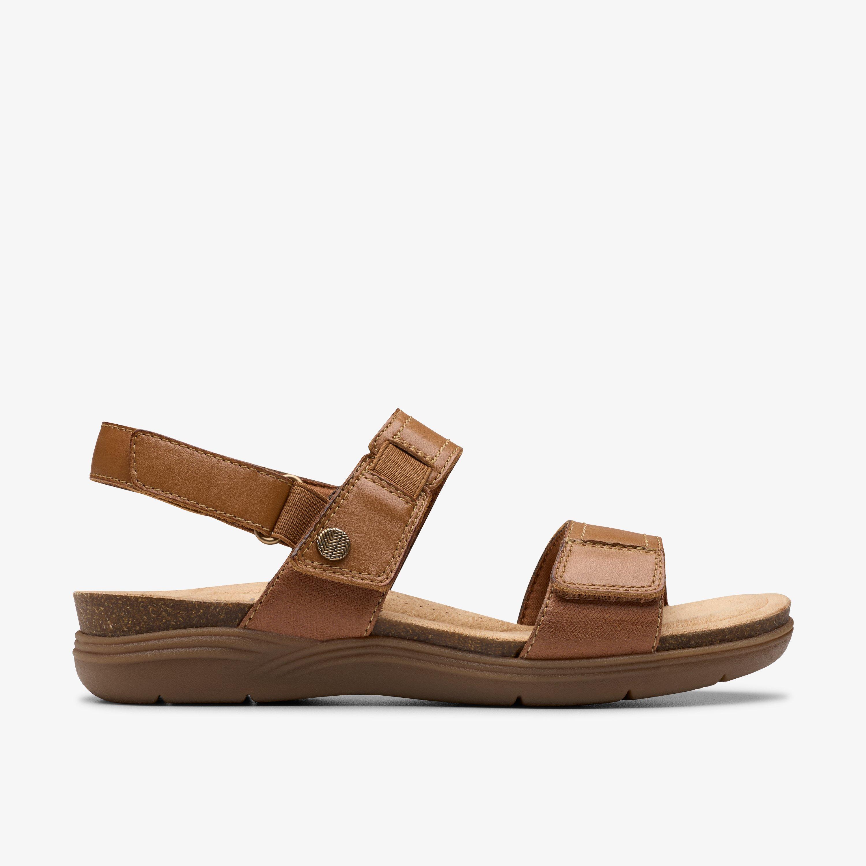 April Clover Tan Combination Flat Sandals, view 1 of 6