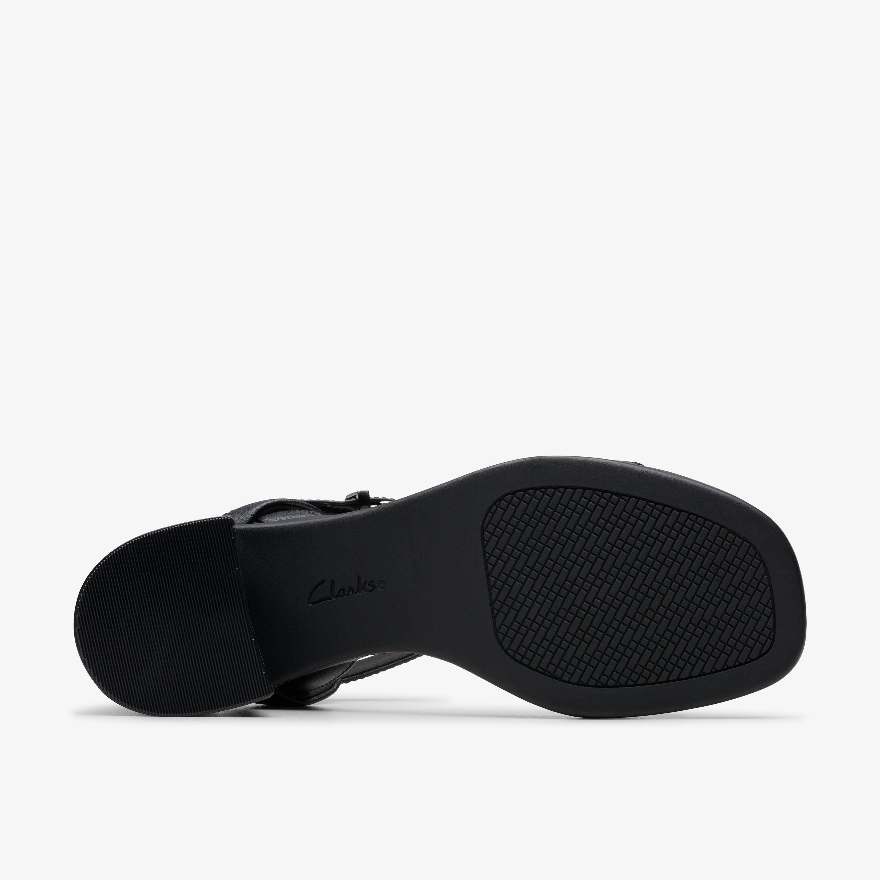 Jaylan Ray Black Leather Heeled Sandals, view 3 of 6