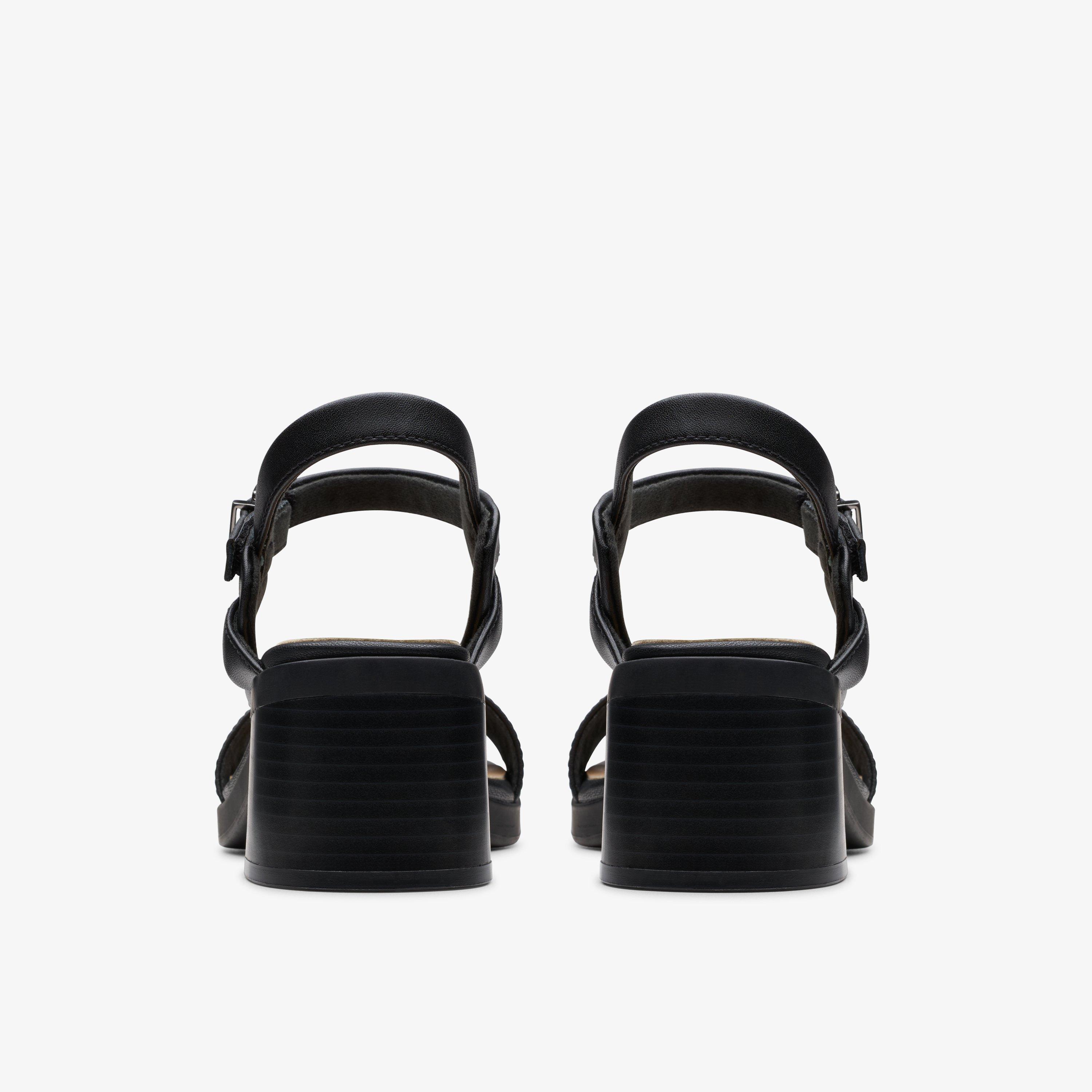 Jaylan Ray Black Leather Heeled Sandals, view 5 of 6