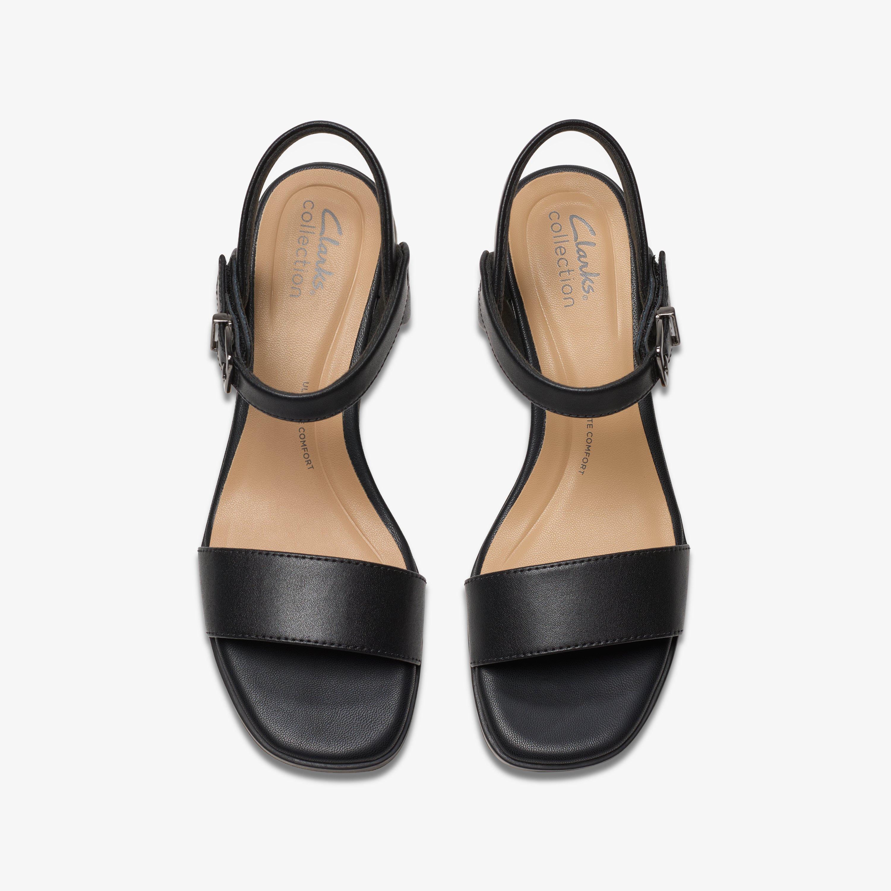 Jaylan Ray Black Leather Heeled Sandals, view 6 of 6