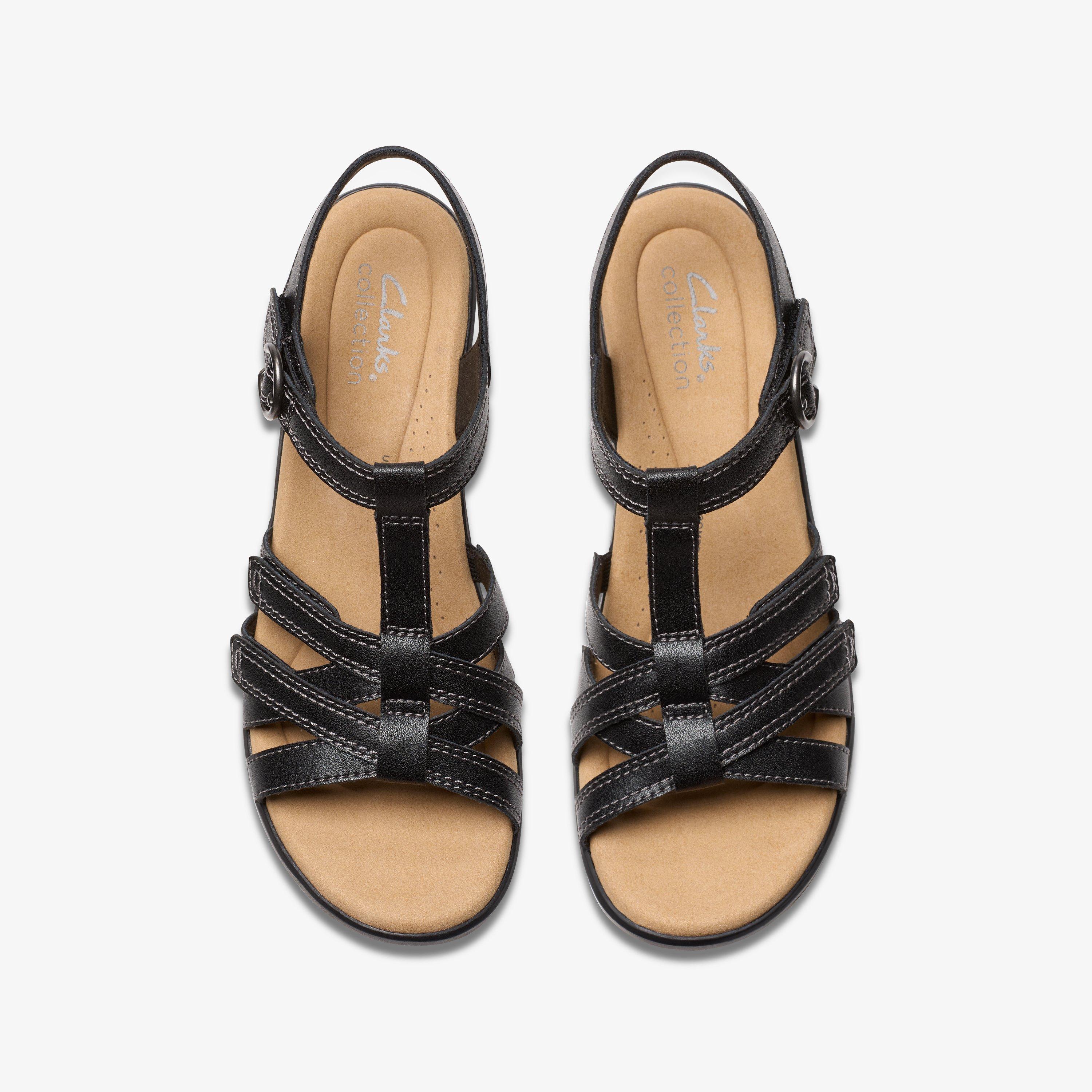 CLARKS エミリー2ローズ ブラックレザー Women's Emily2 Rose Black Leather Heeled Sandals | Clarks