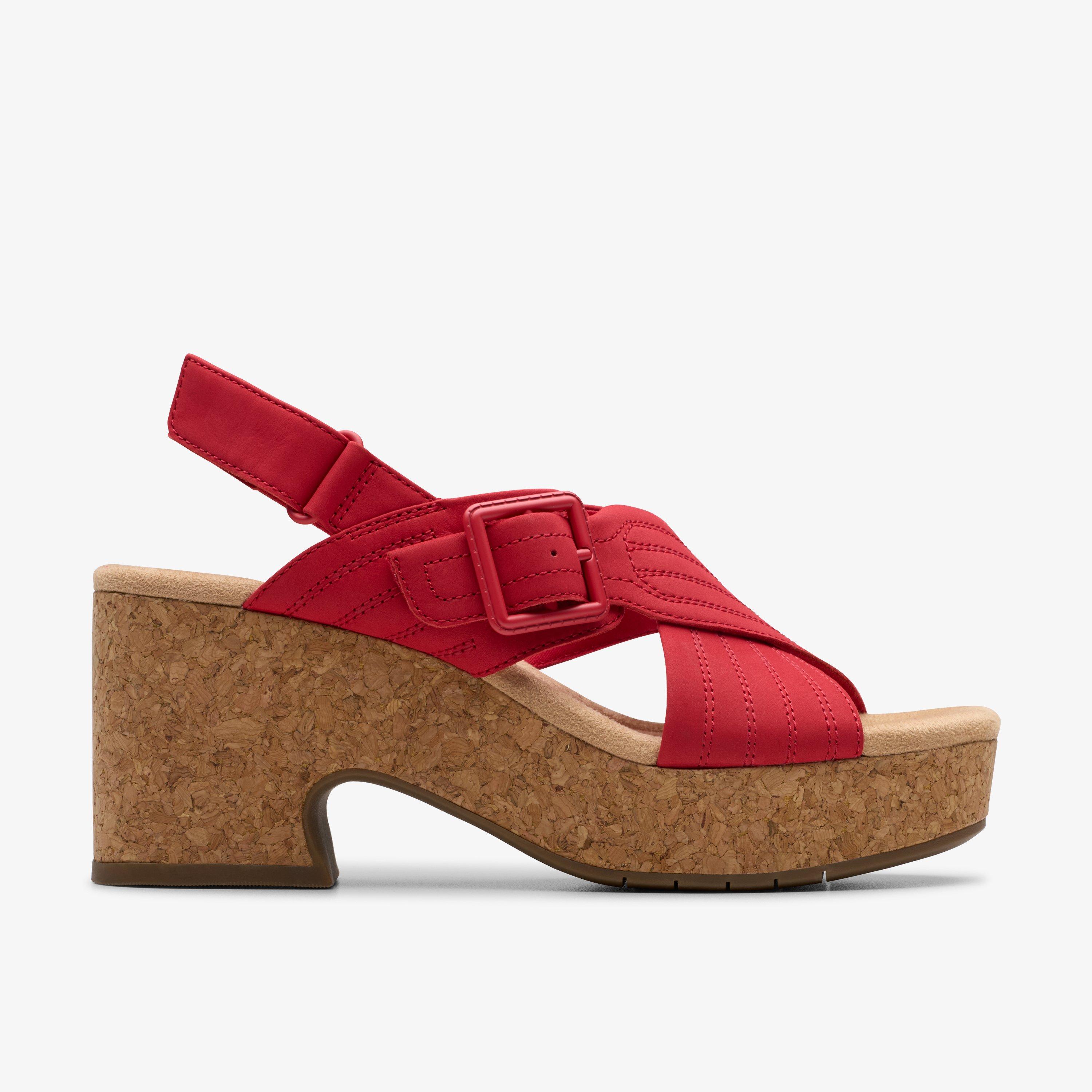 Nerisa West Cherry Nubuck Wedges, view 1 of 6