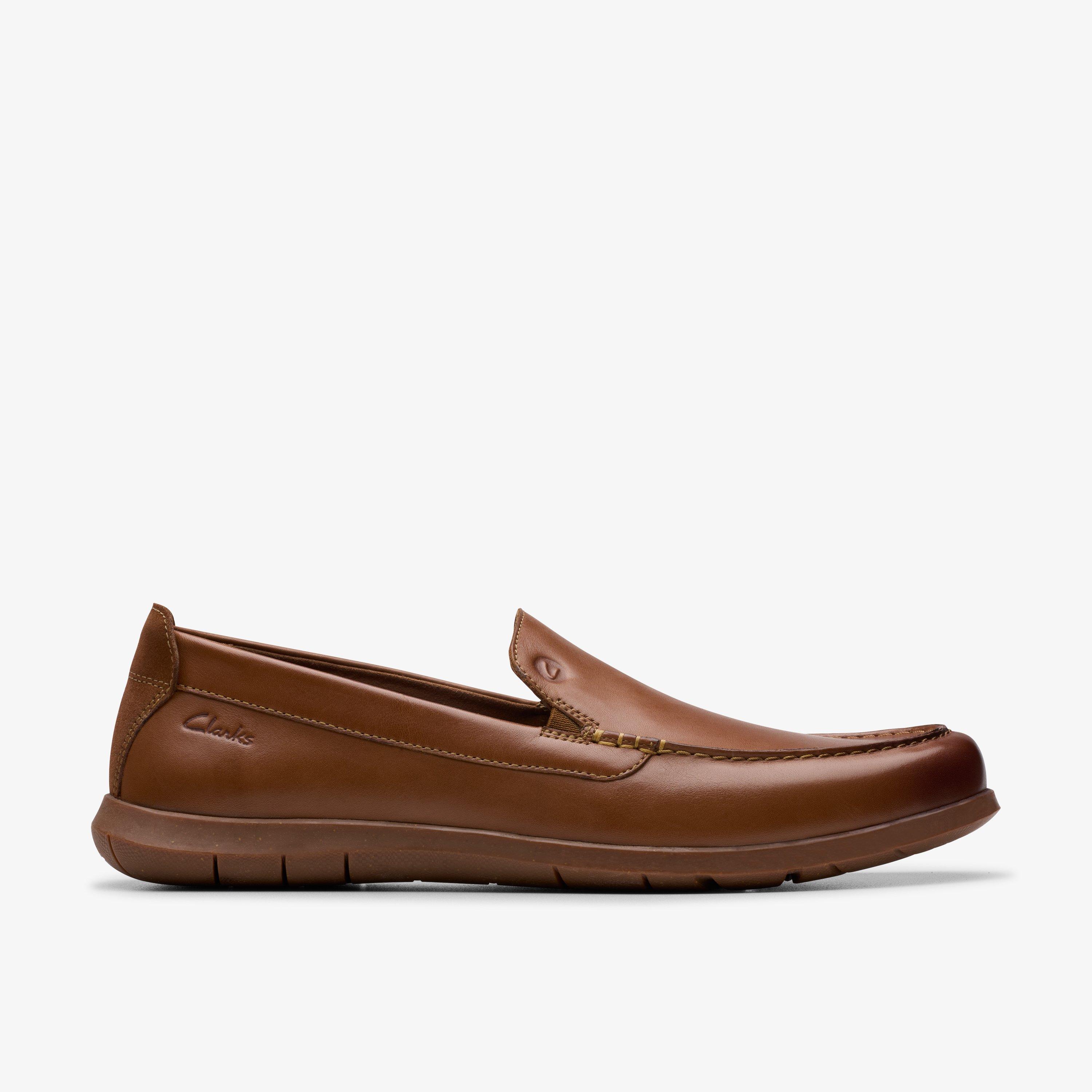 Flexway Step Tan Leather Slip Ons, view 1 of 6