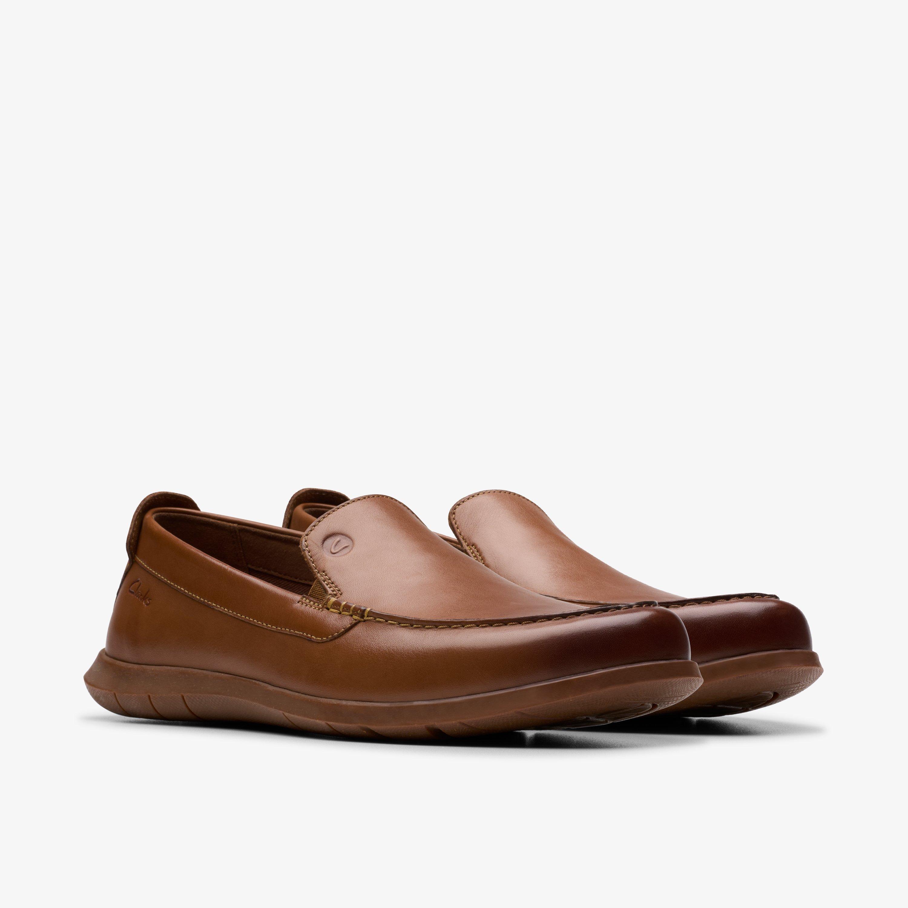 Flexway Step Tan Leather Slip Ons, view 4 of 6