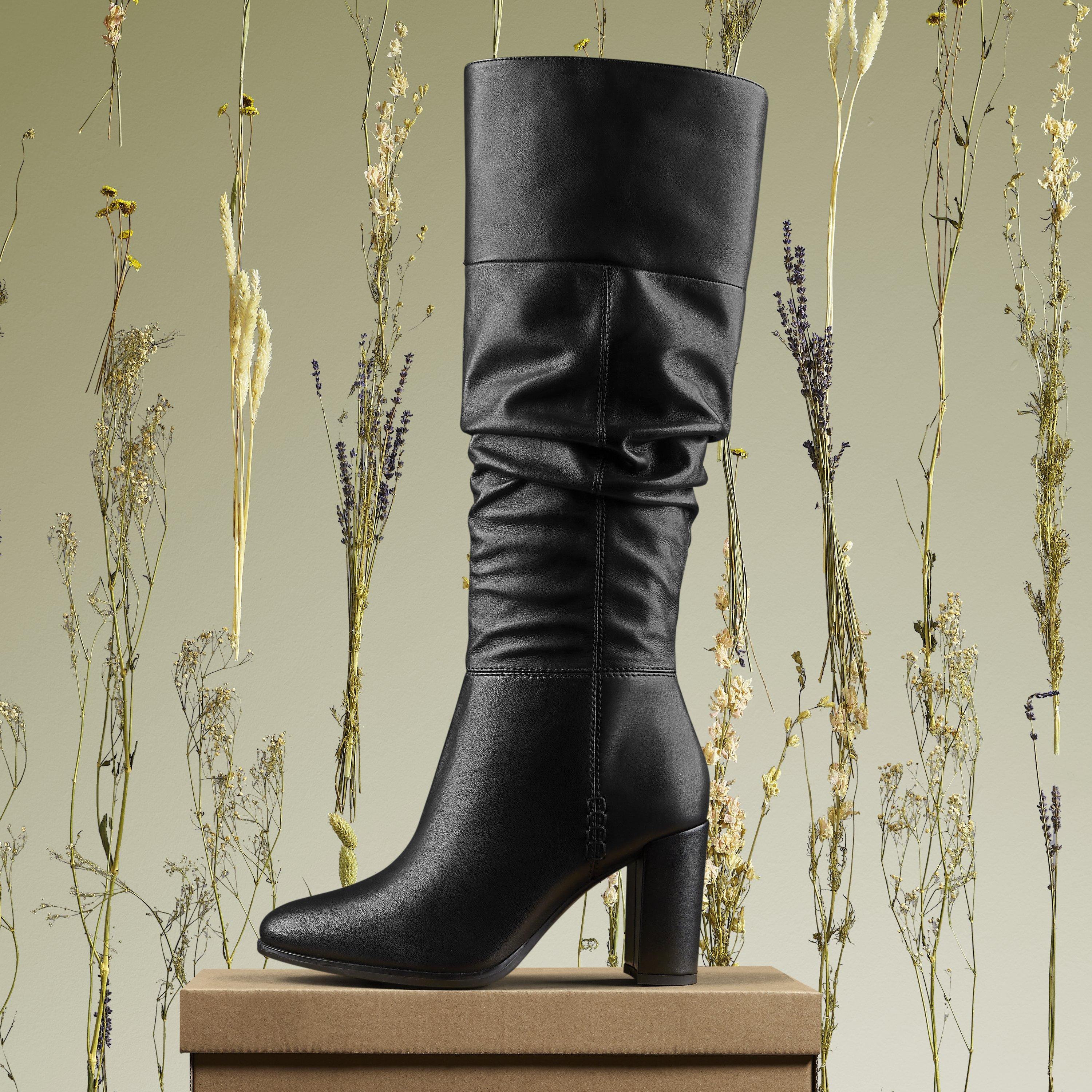 Leather knee boots for women online