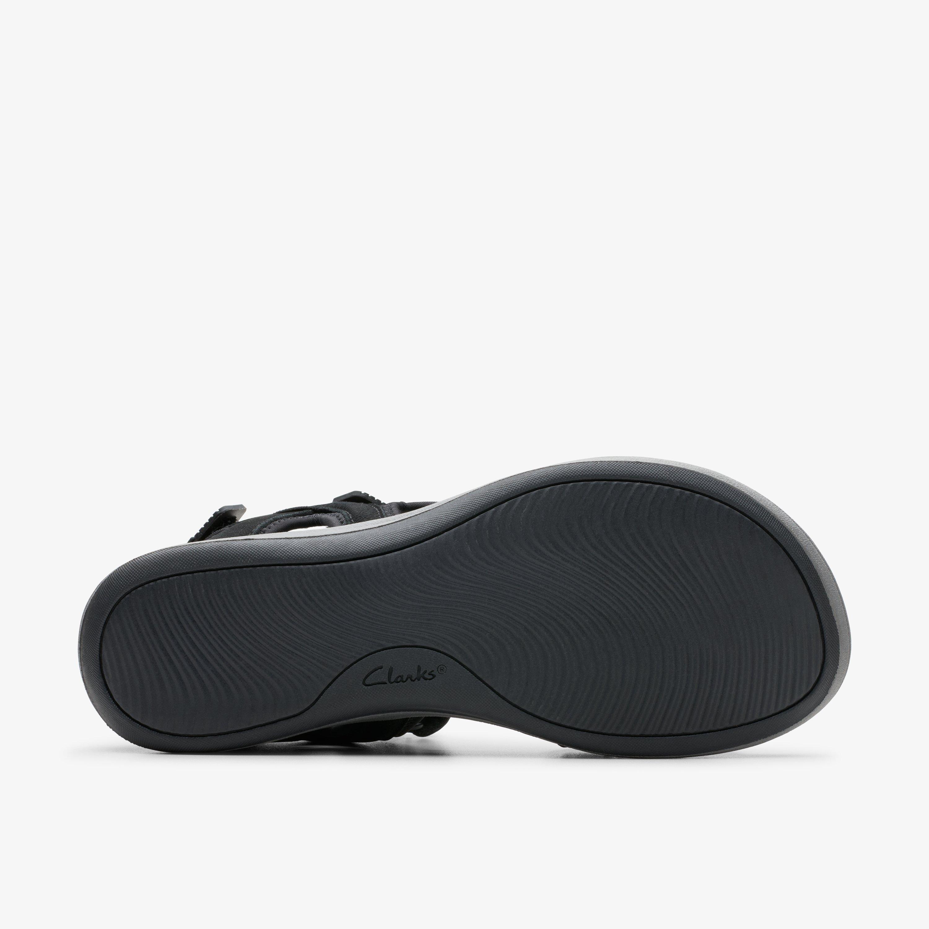Mira Free Black Nubuck Flat Sandals, view 3 of 6